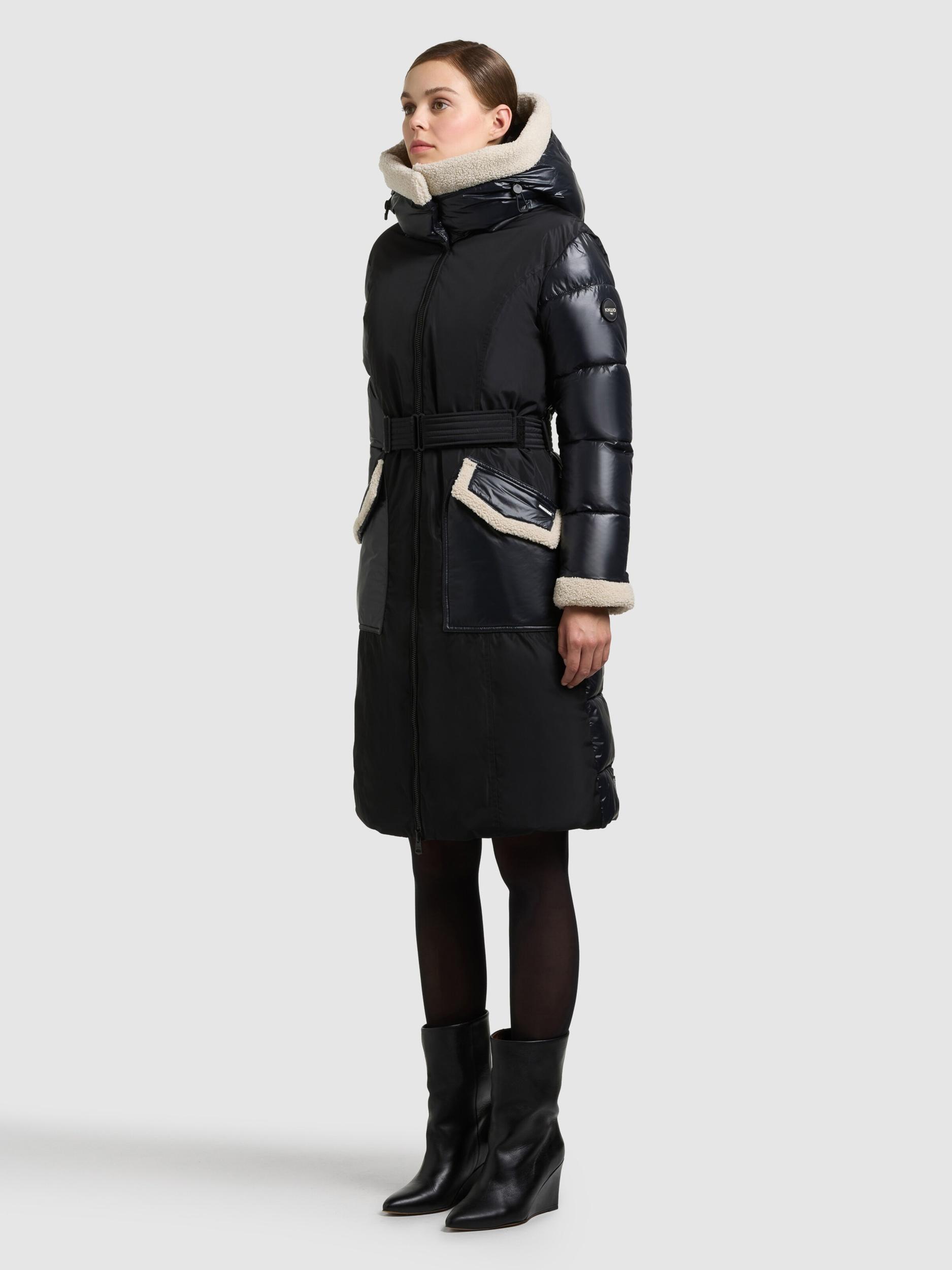 khujo Zimski plašč 'Poppy' svetlo bež / črna