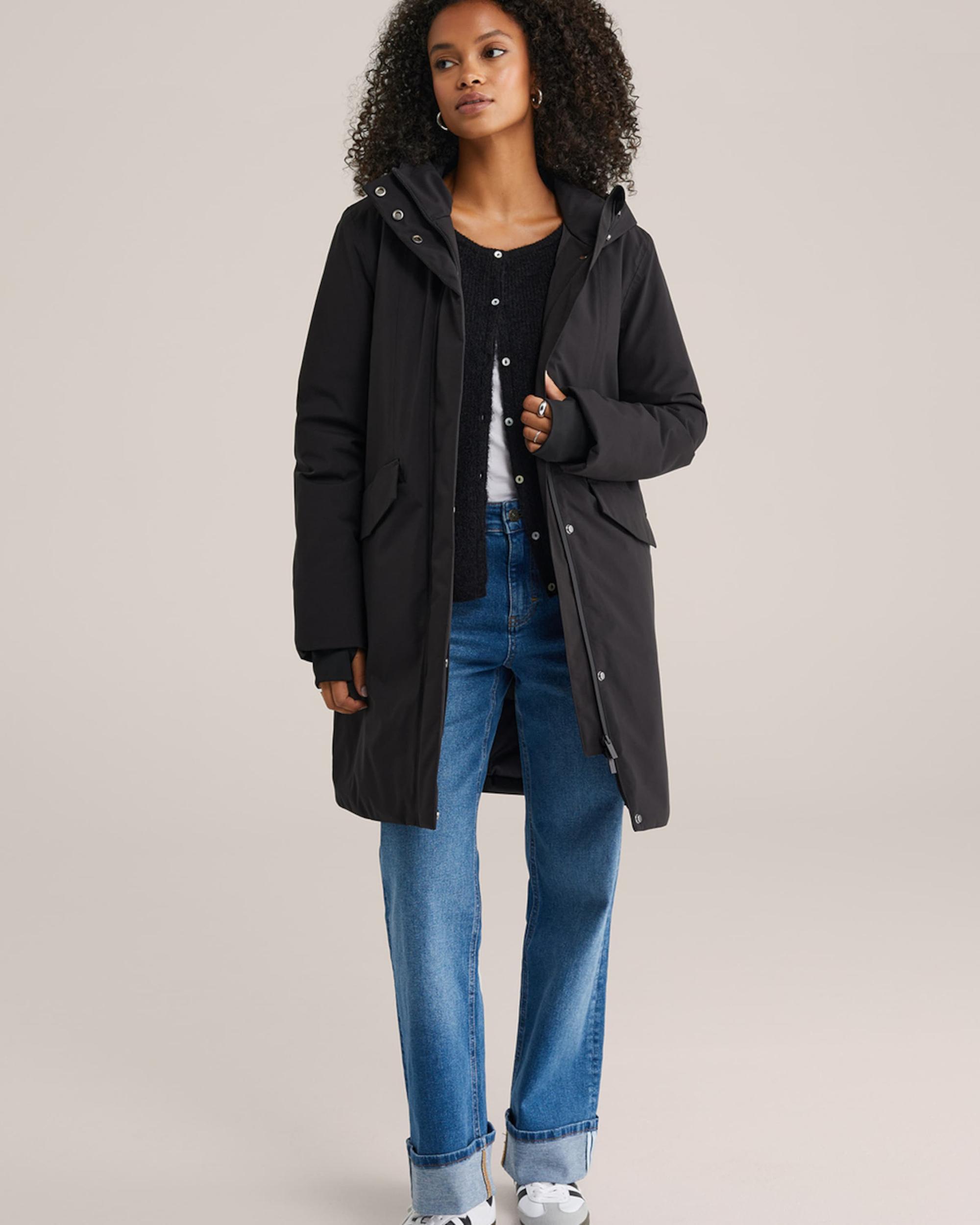 WE Fashion Prehodna jakna črna