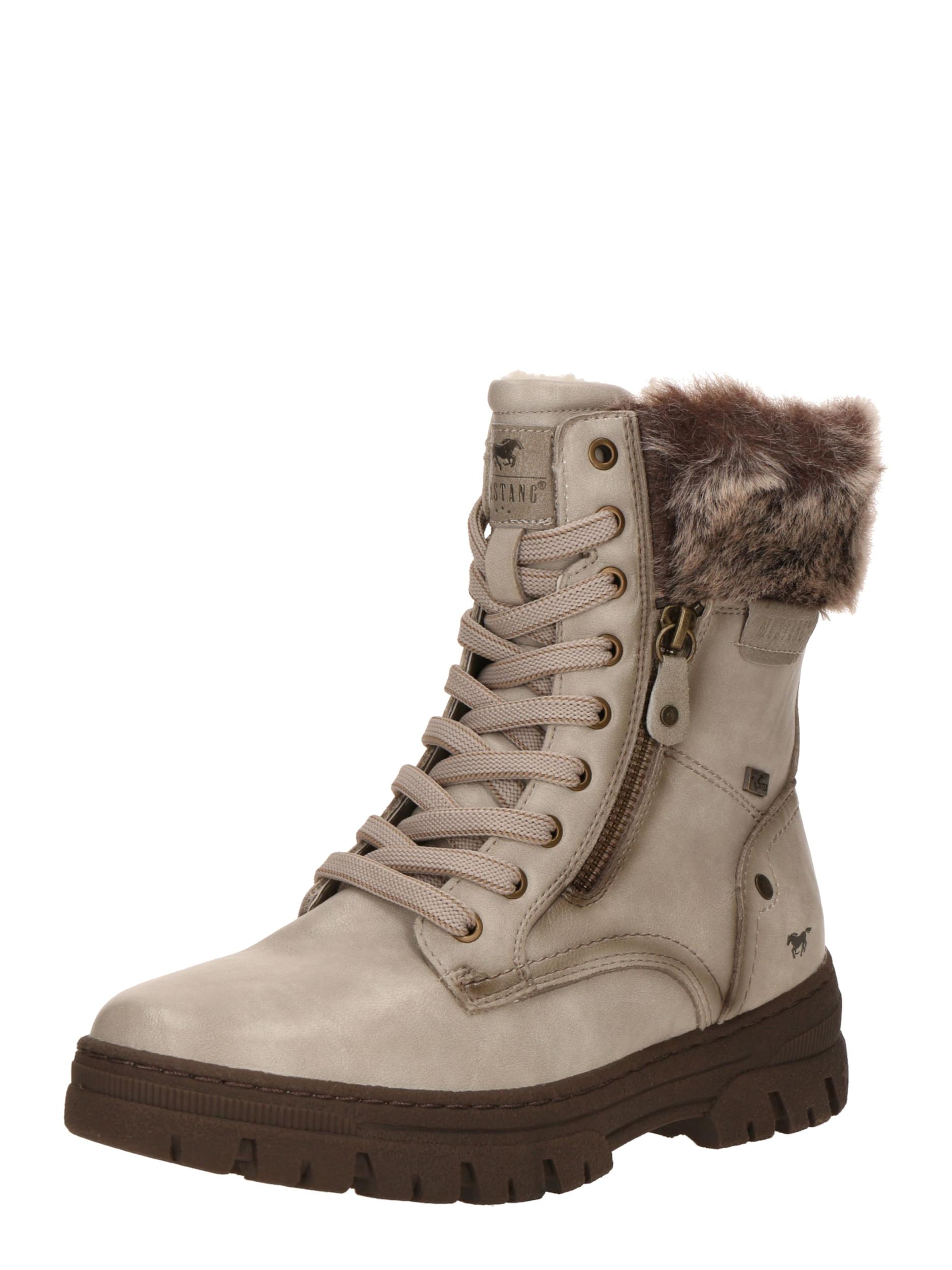 MUSTANG Gležnarji z vezalkami off-bela