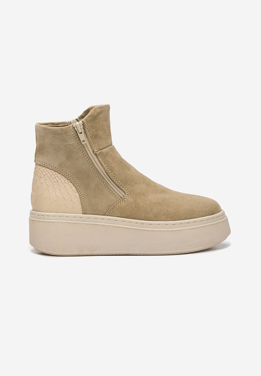 Zapatos Ženski usnjeni gležnjarji Andiora bež