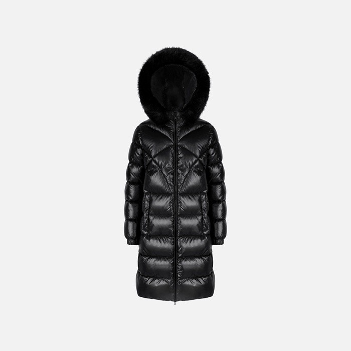 Ženska črna puhovka Geox Backsie