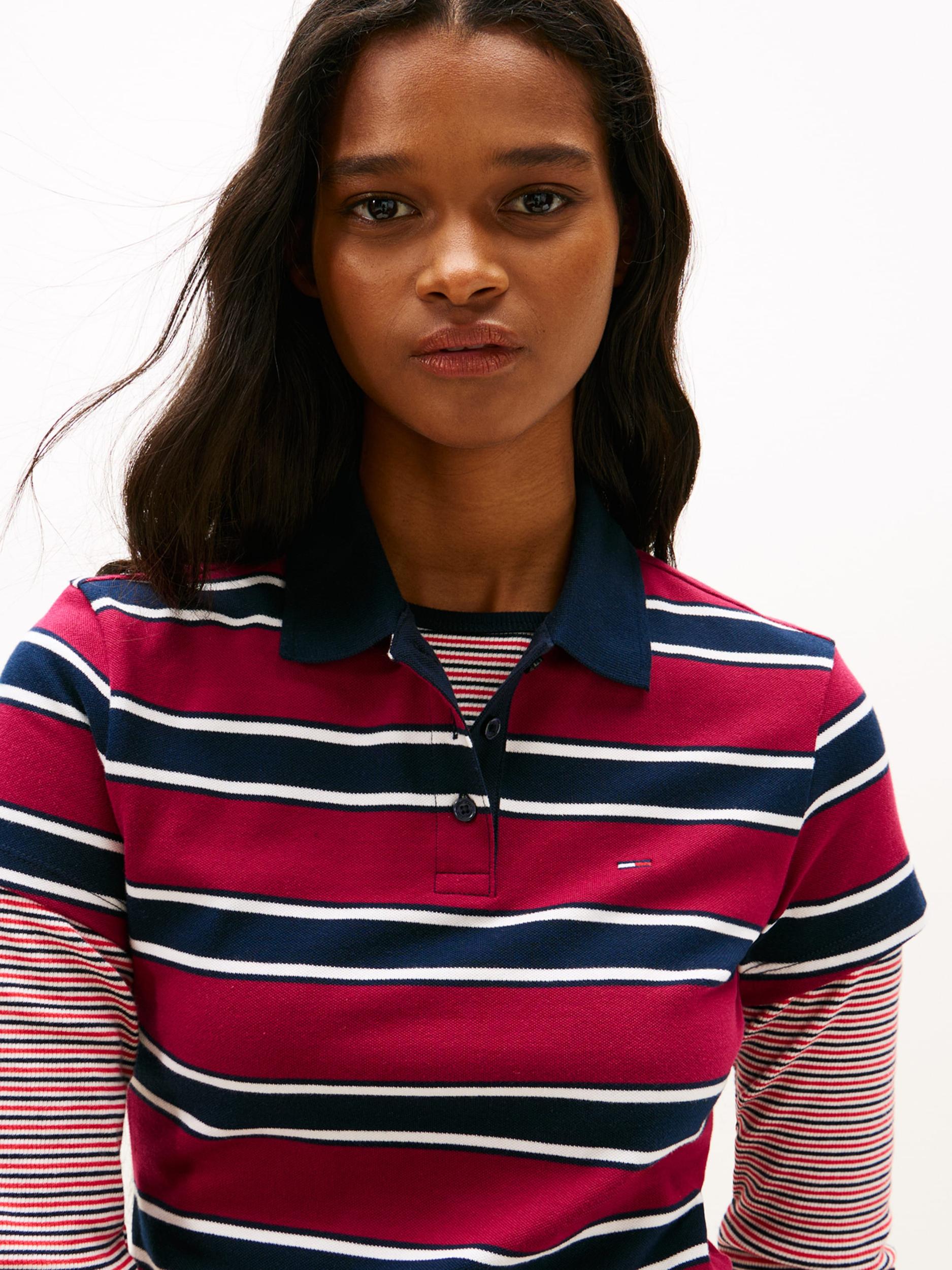 Tommy Jeans Majica 'ESSENTIAL' mornarska / rdeča / bela