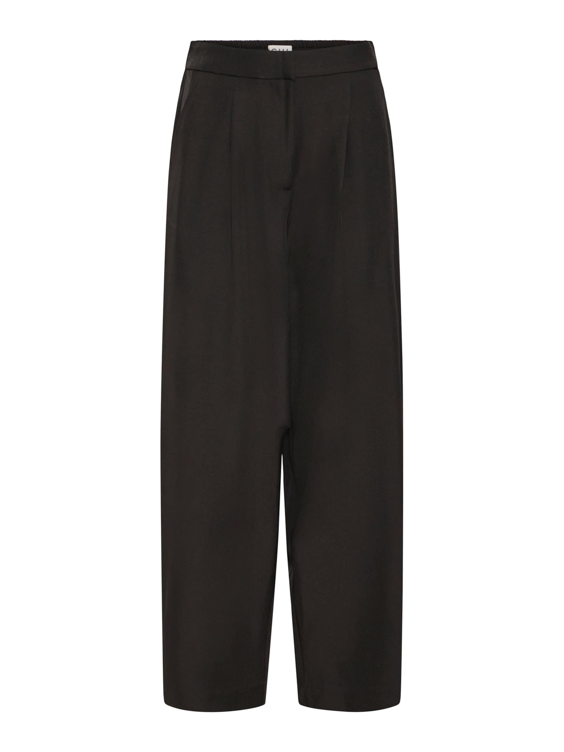 ICHI Hlače z naborki 'IHFava' črna