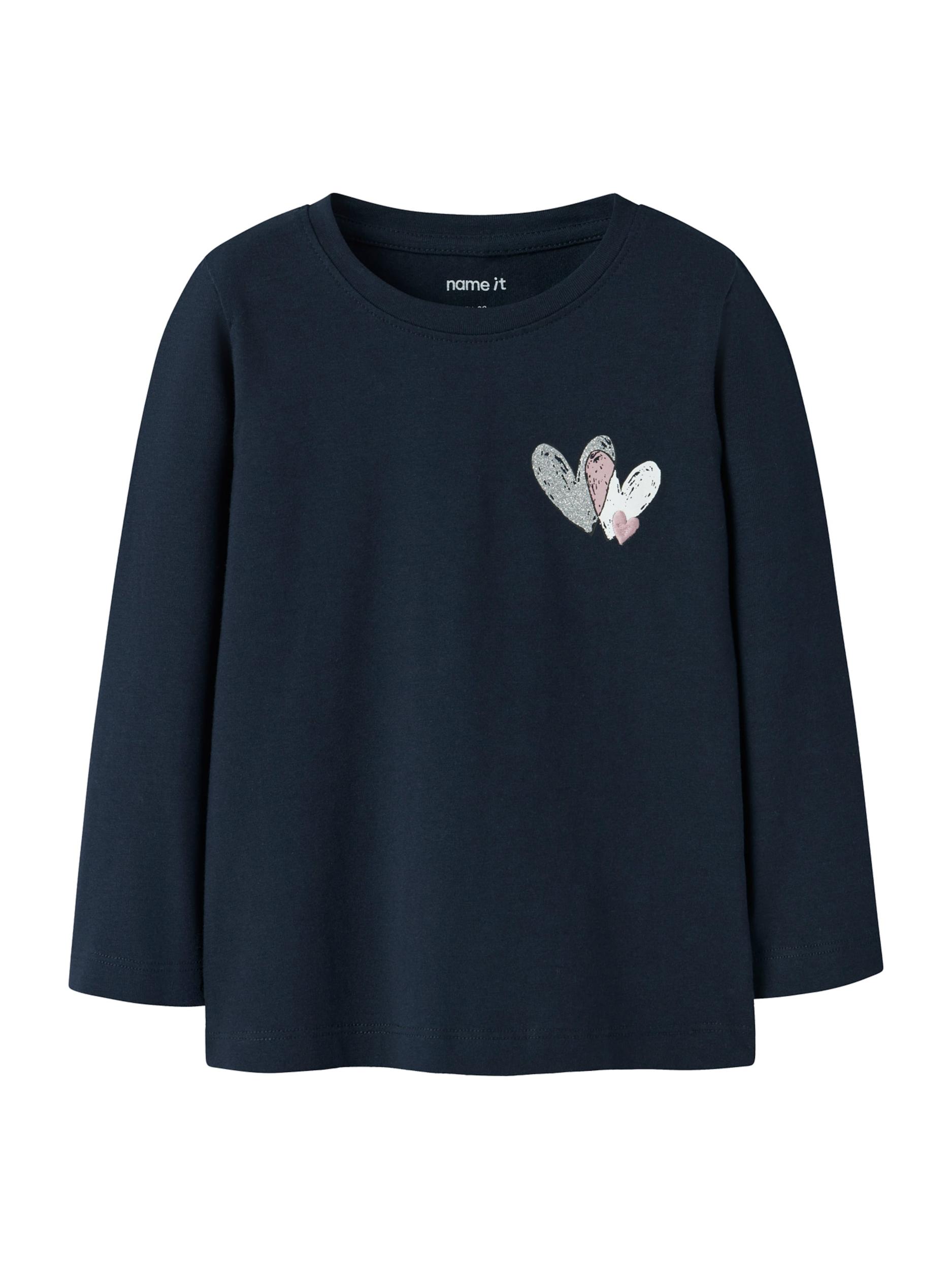 NAME IT Majica 'NMFTEARTAS' mornarska / staro roza / srebrna / bela