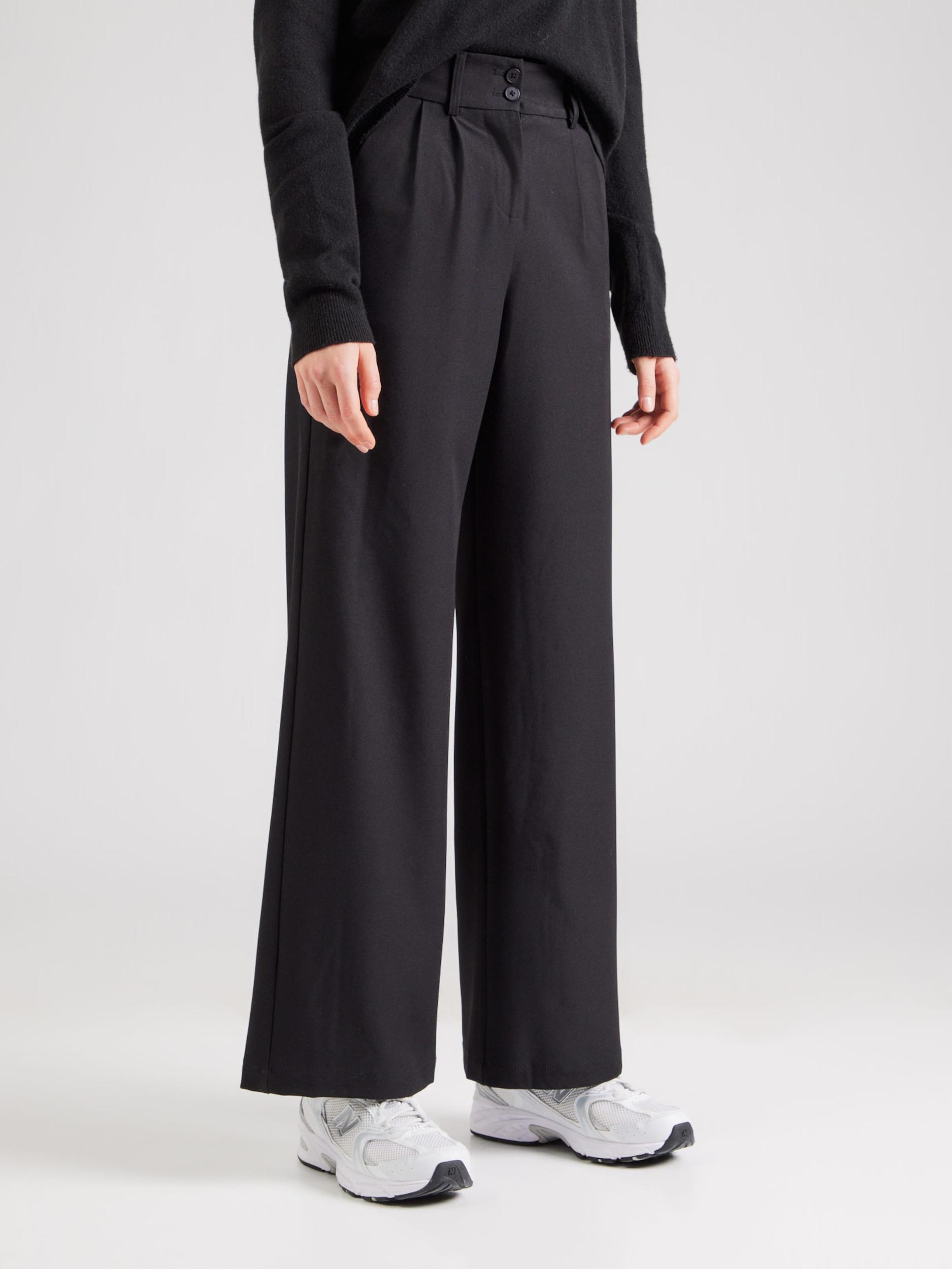 ABOUT YOU Hlače z naborki 'Edda' črna