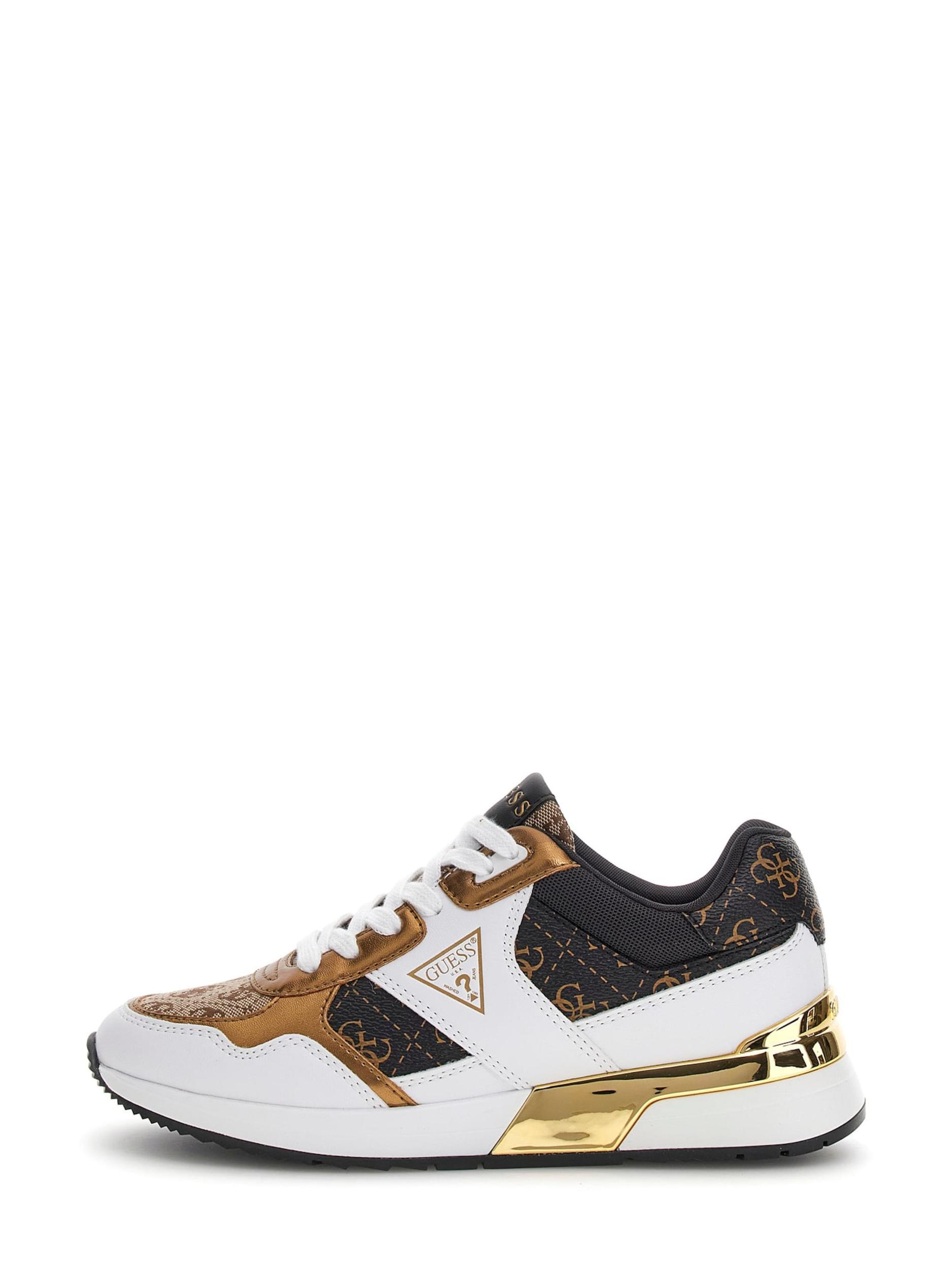 GUESS Nizke superge 'MICKAY' zlata / črna / bela
