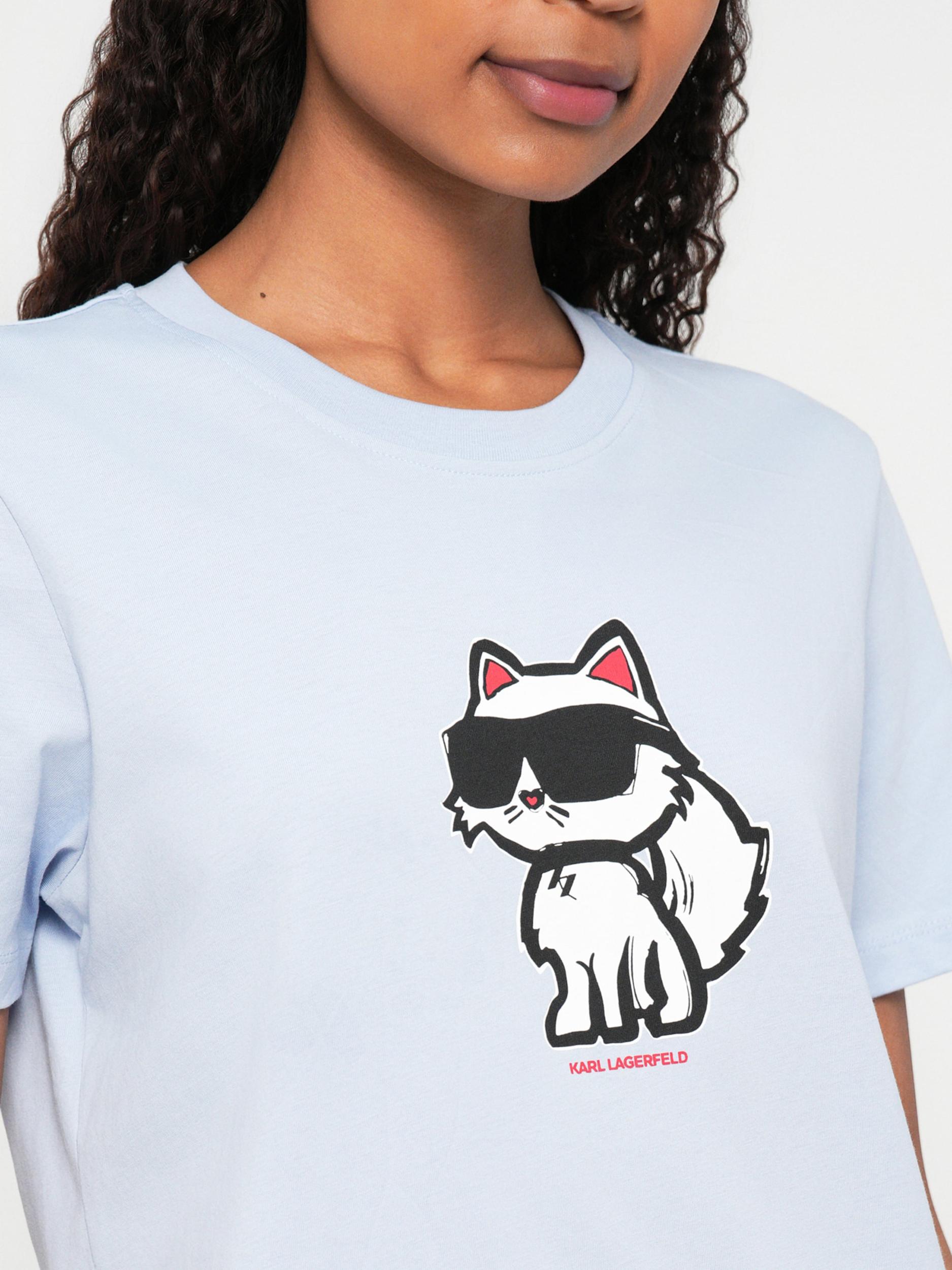 Karl Lagerfeld Majica pastelno modra / rdeča / črna / bela