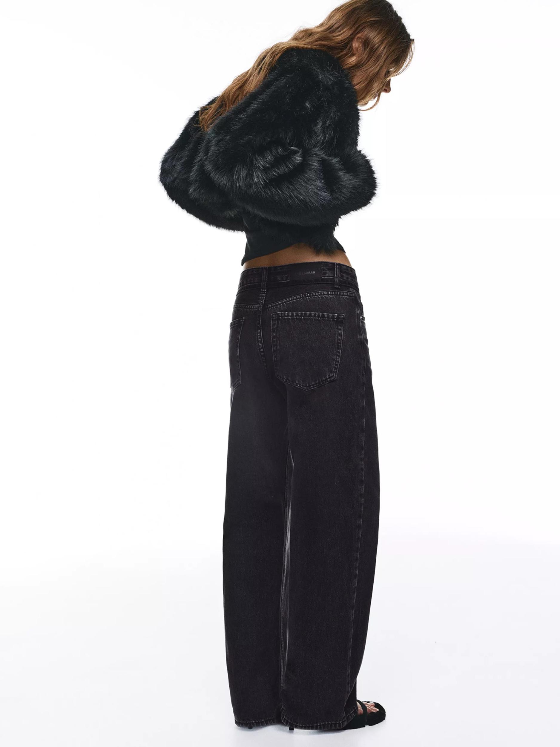 Pull&Bear Kavbojke črn denim