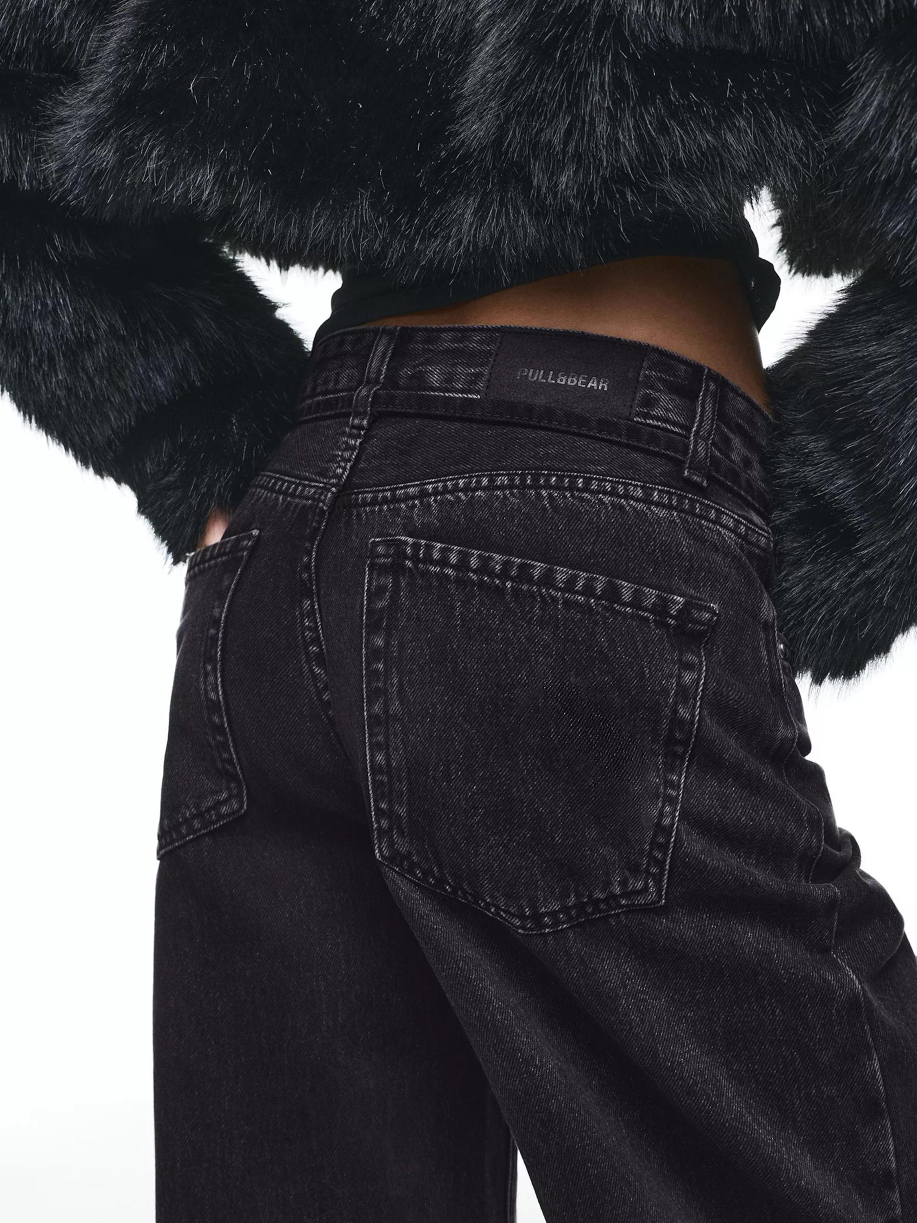 Pull&Bear Kavbojke črn denim