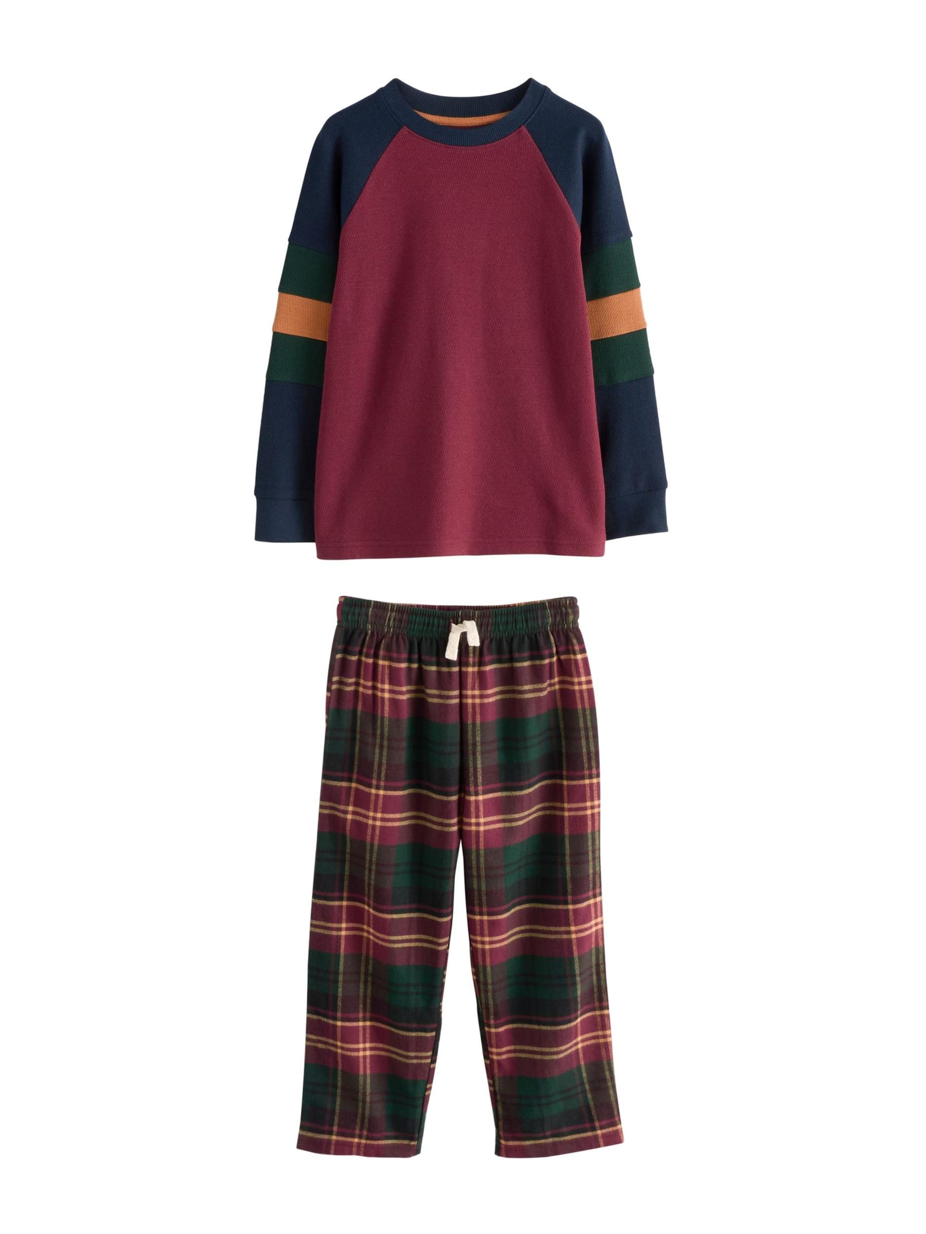 Next Pižama temno zelena / bordo