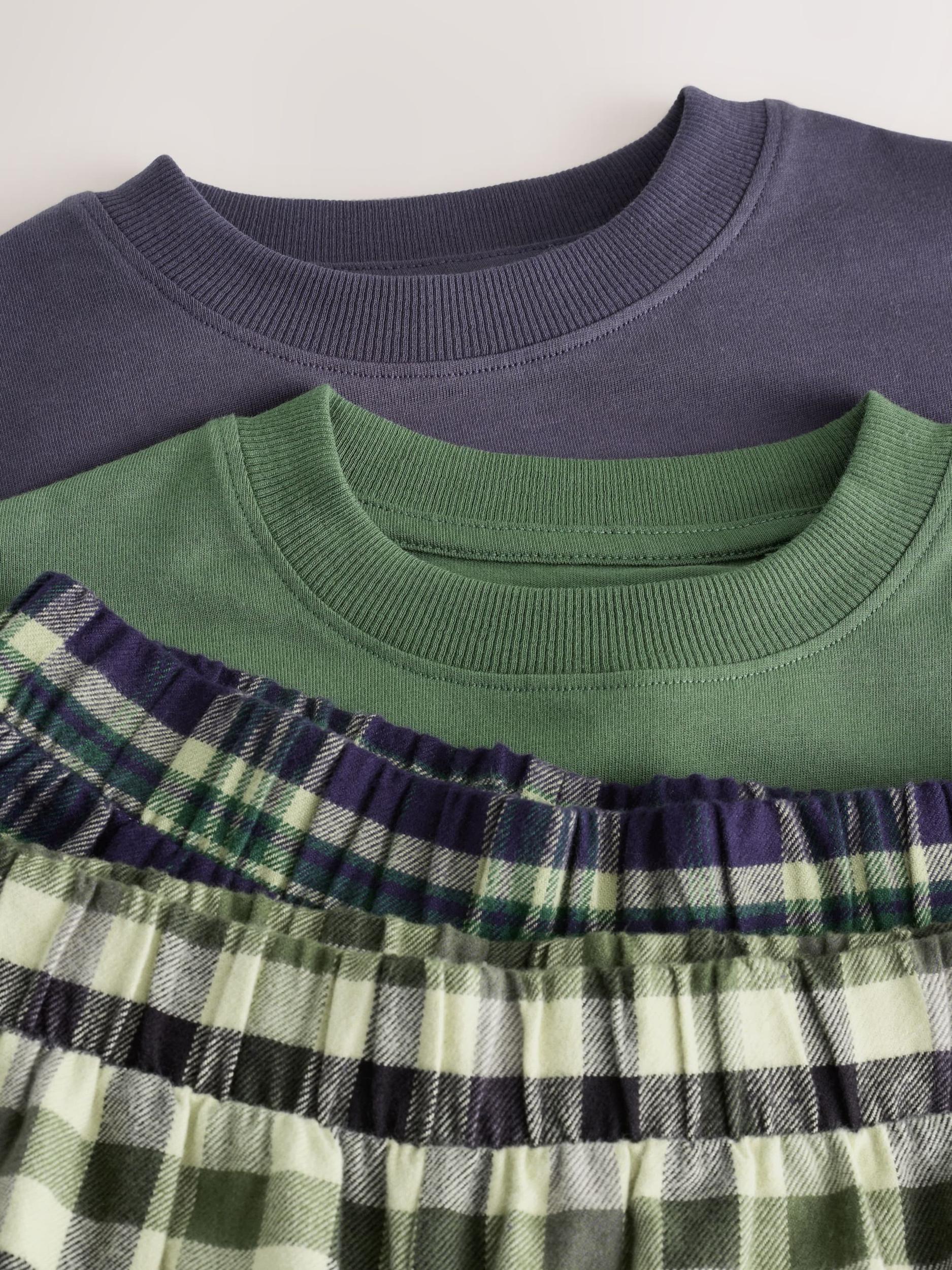 Next Pižama bež / temno modra / zelena / bela