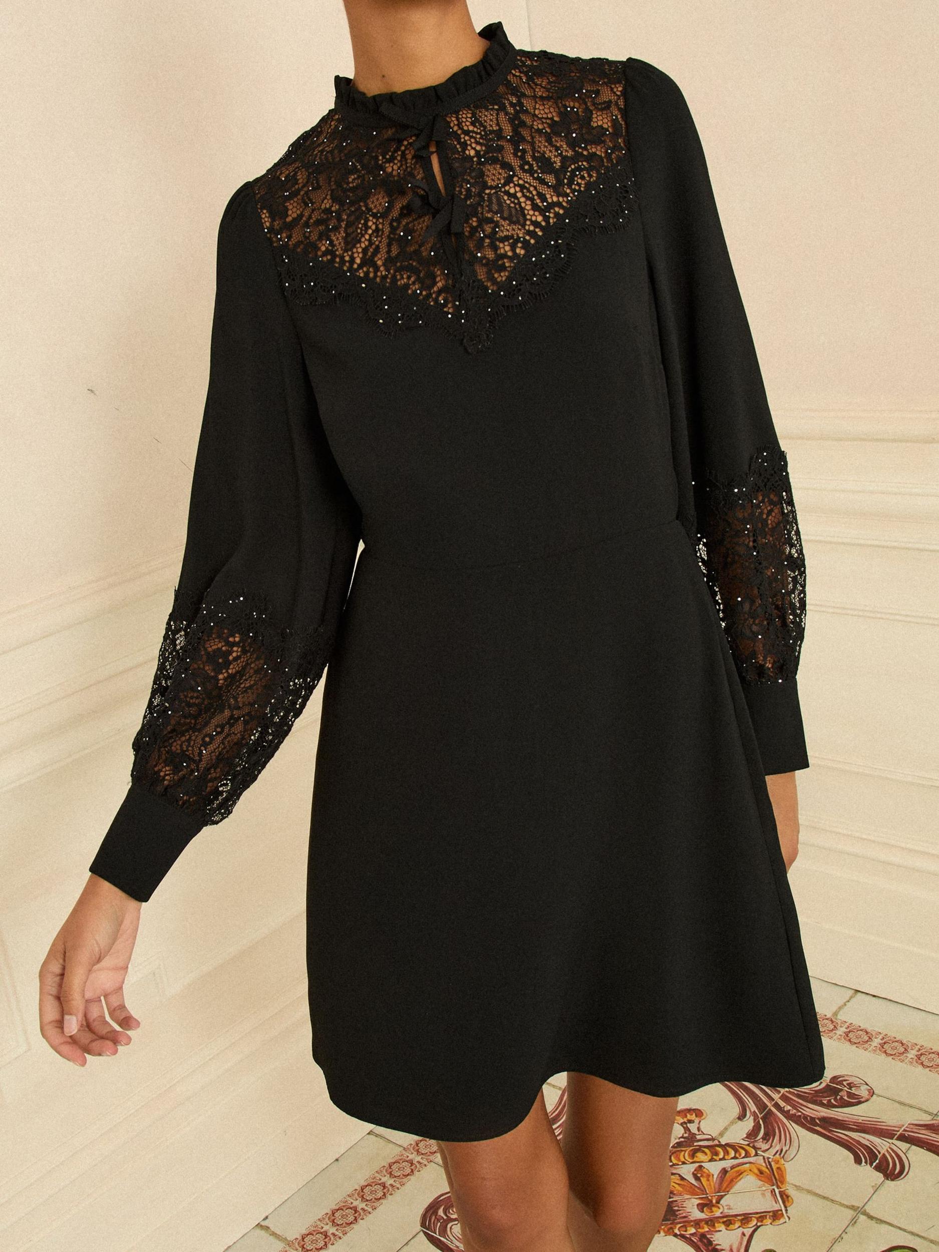 love & roses Obleka črna / bela