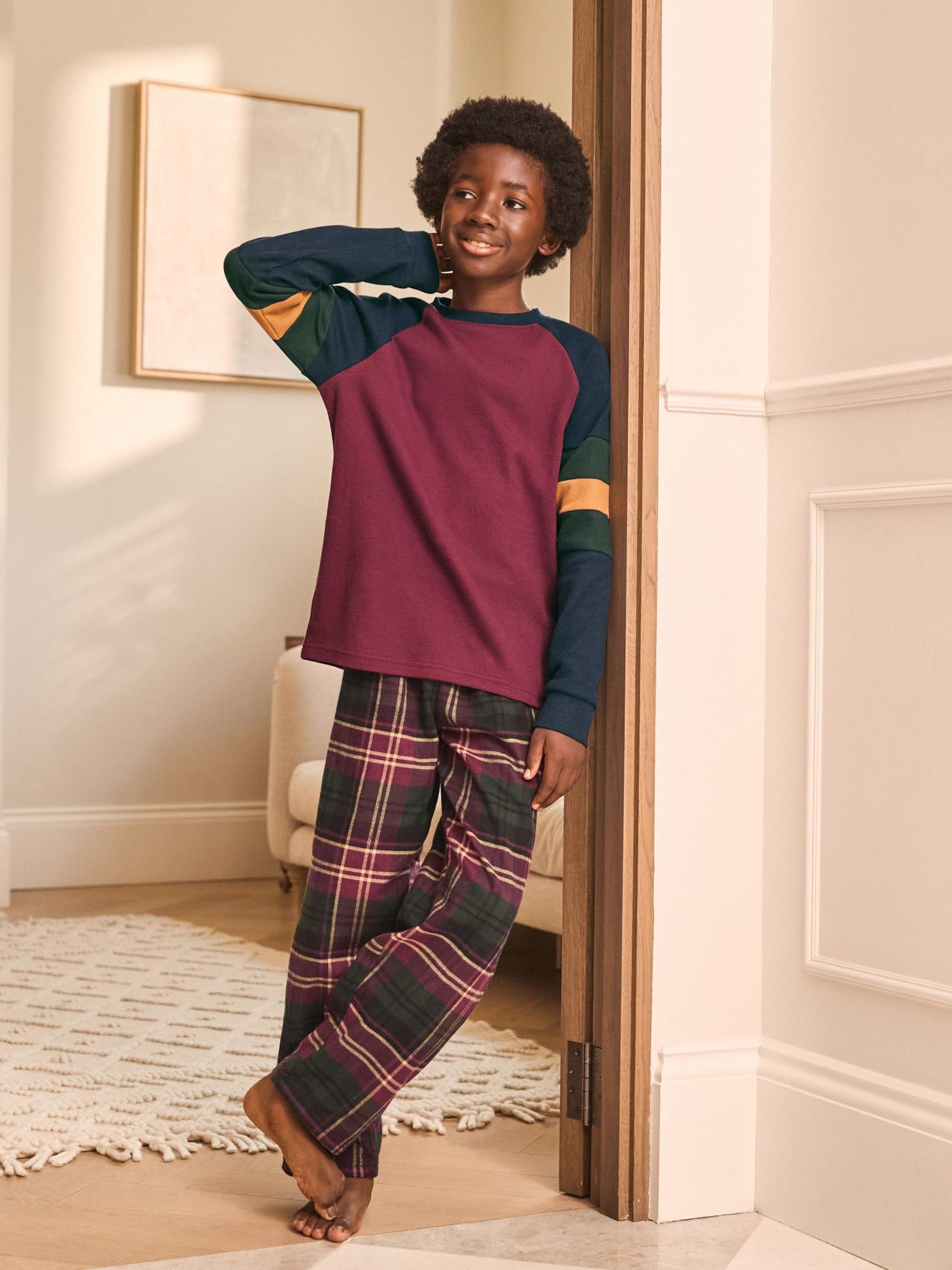 Next Pižama temno zelena / bordo