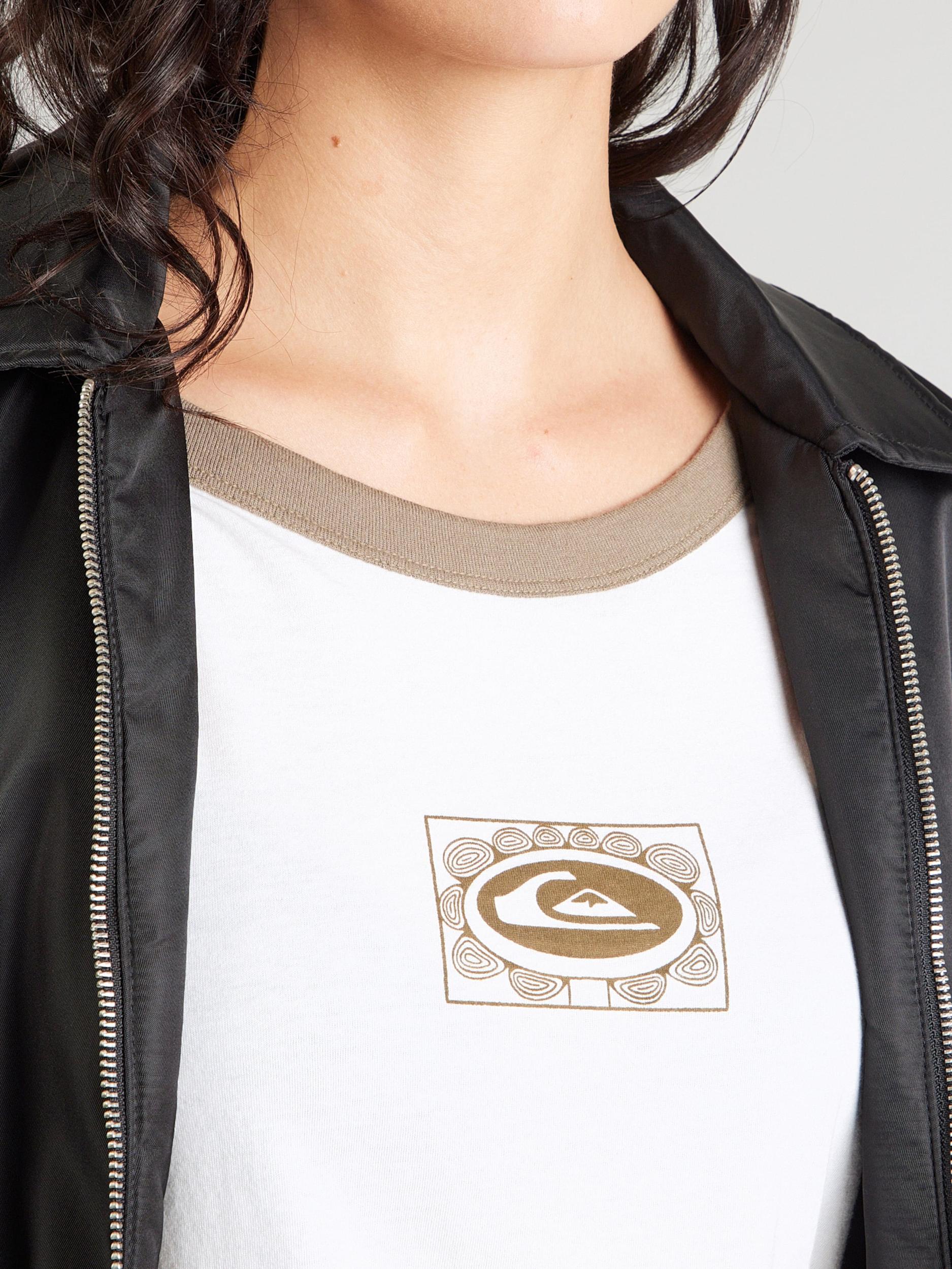 QUIKSILVER Majica 'RINGERTEESCREEN' rjava / bela