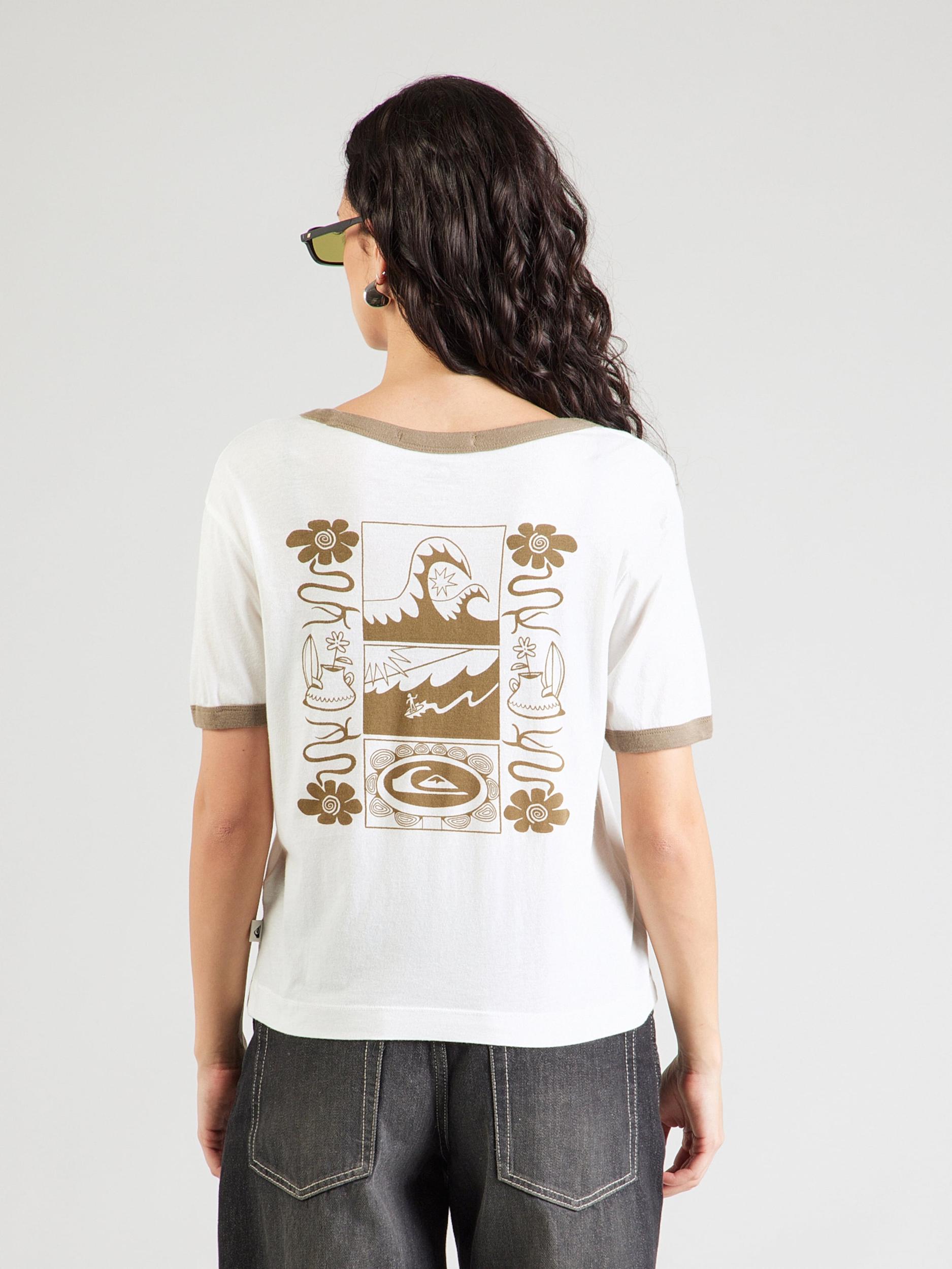 QUIKSILVER Majica 'RINGERTEESCREEN' rjava / bela