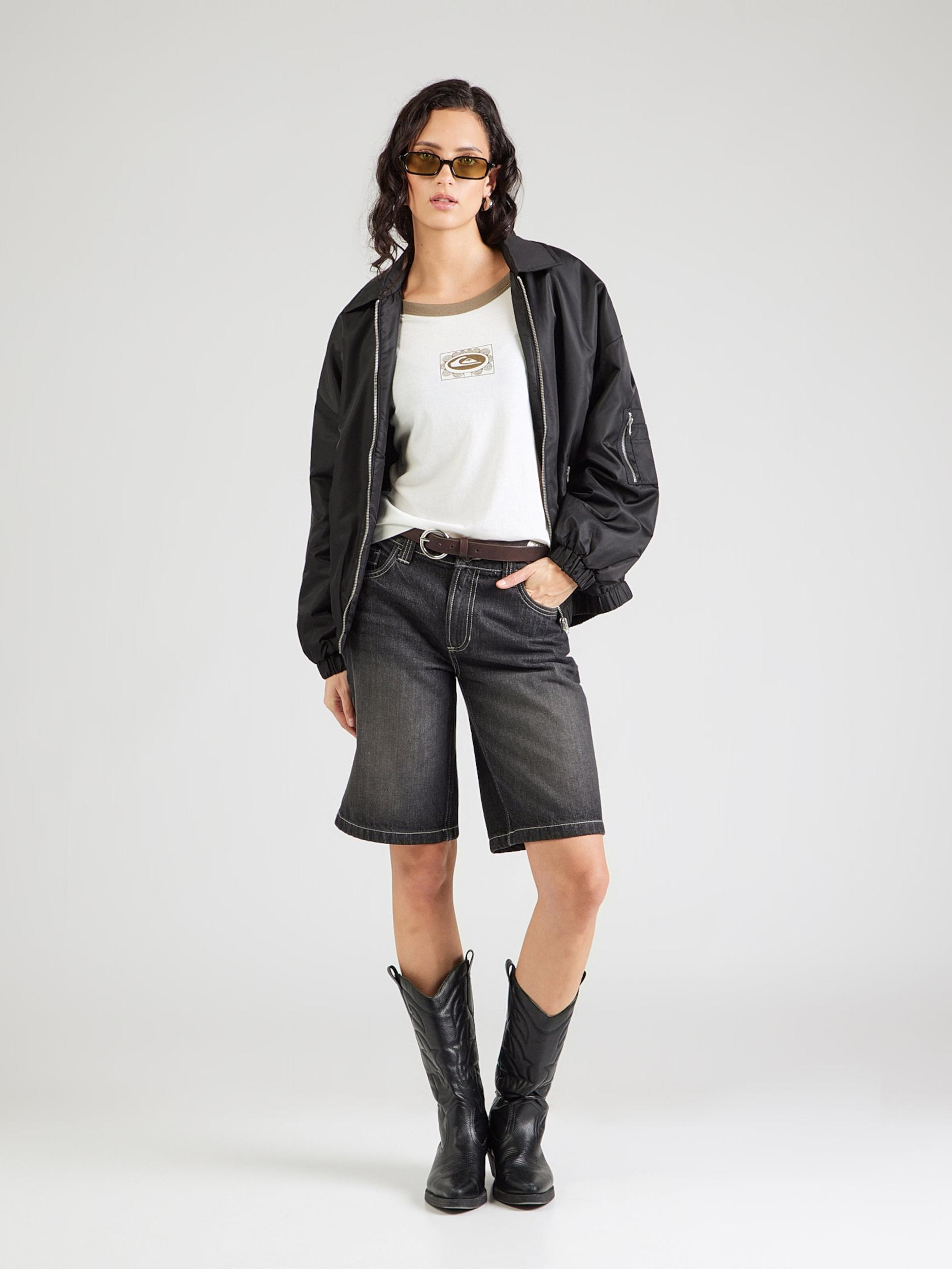 QUIKSILVER Majica 'RINGERTEESCREEN' rjava / bela