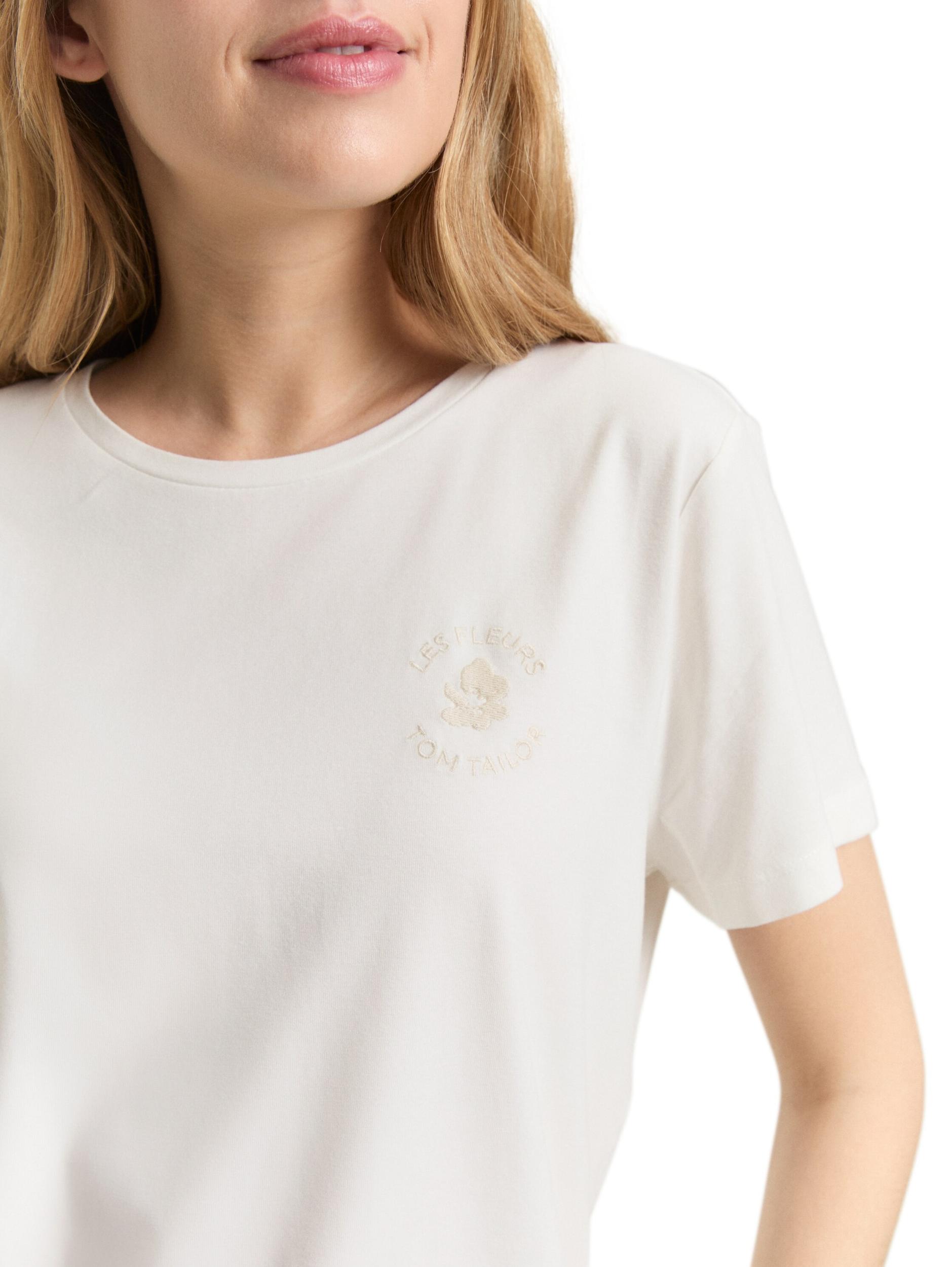 TOM TAILOR Majica svetlo bež / bela