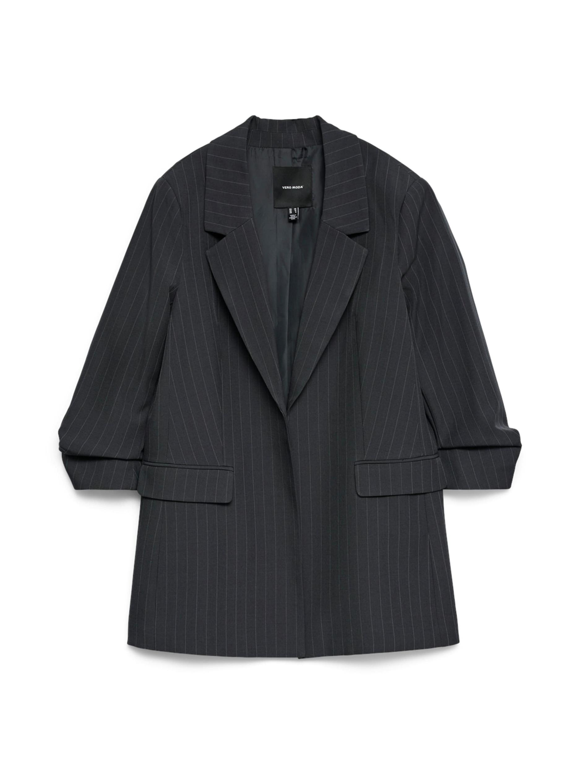 Vero Moda Tall Blazer 'VMGRACE TROIAN' svetlo siva / črna