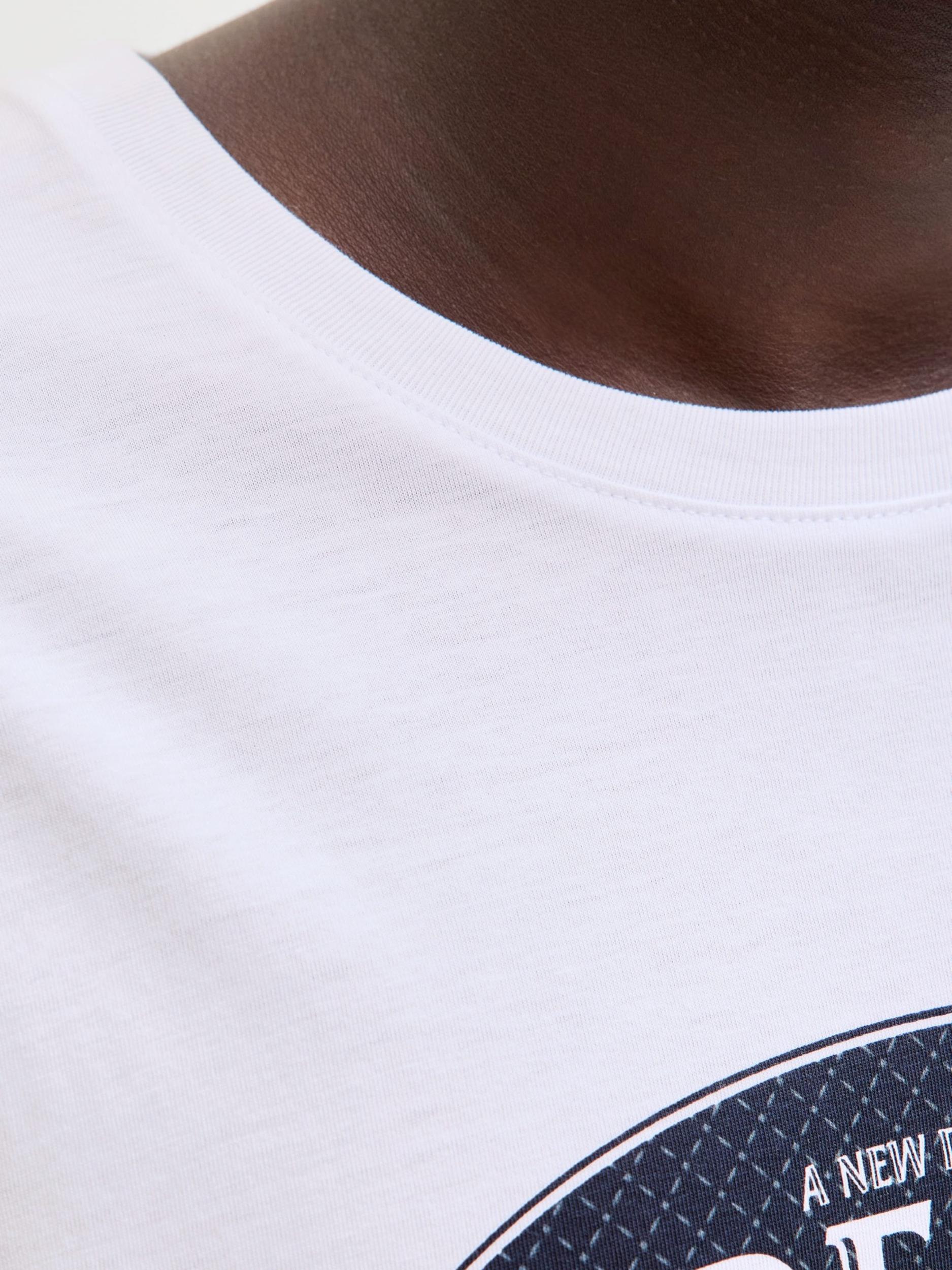 JACK & JONES Majica 'JJEDover' marine / bela