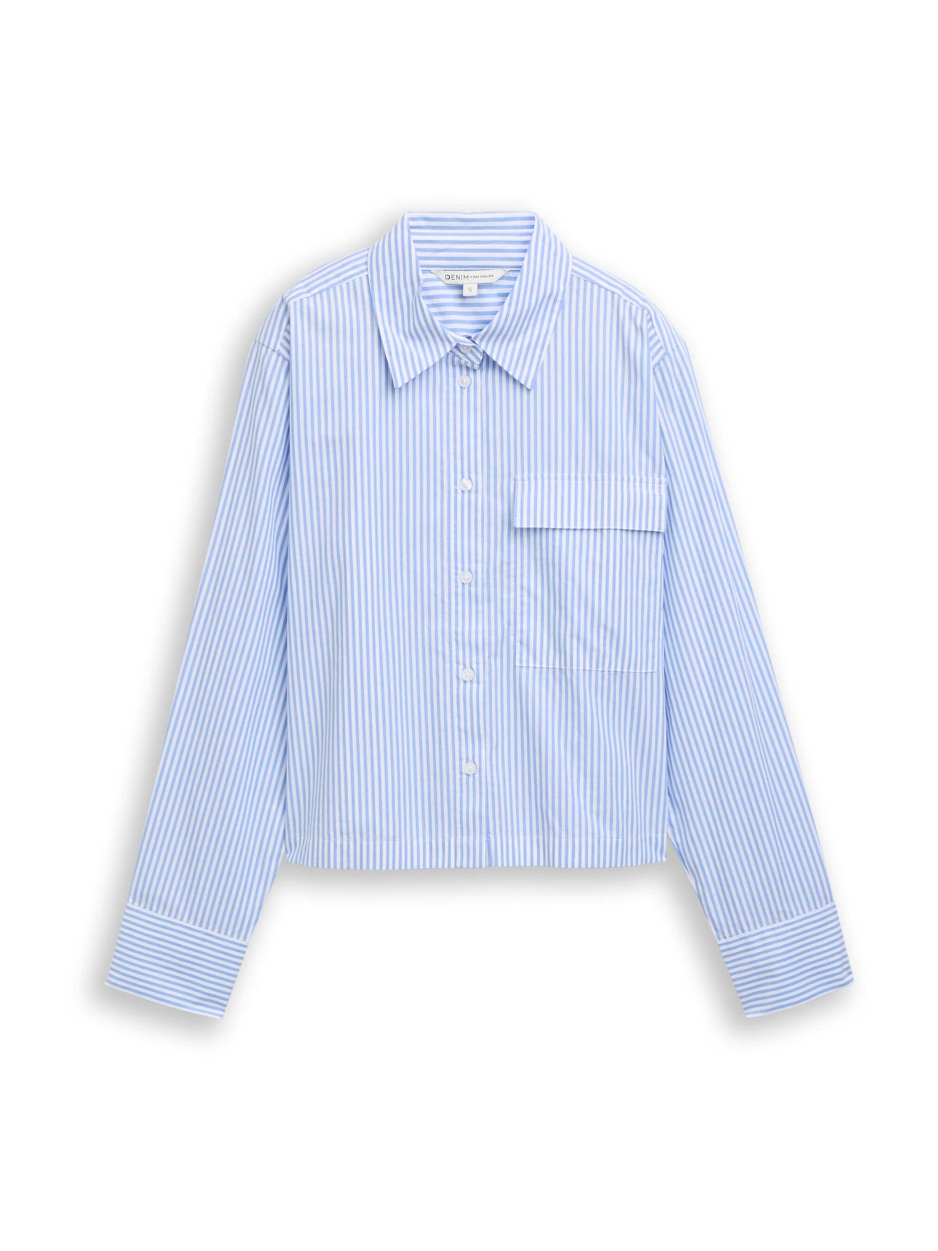 TOM TAILOR DENIM Bluza modra / bela