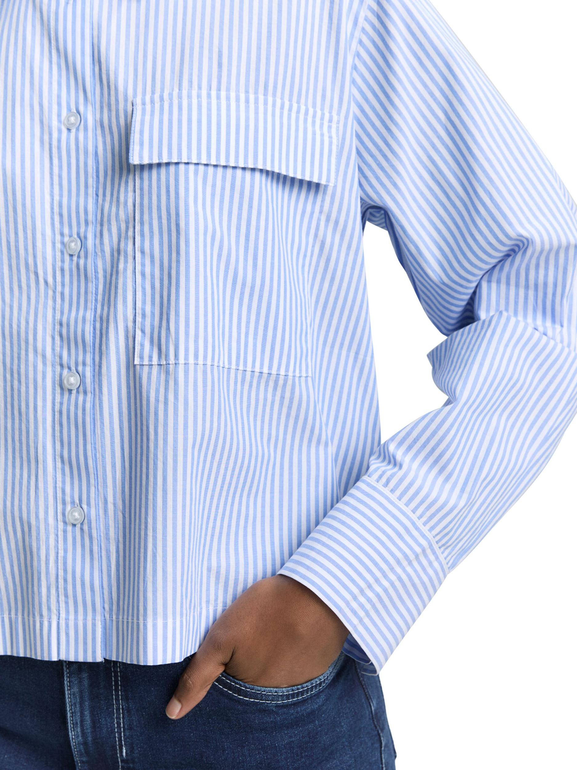 TOM TAILOR DENIM Bluza modra / bela