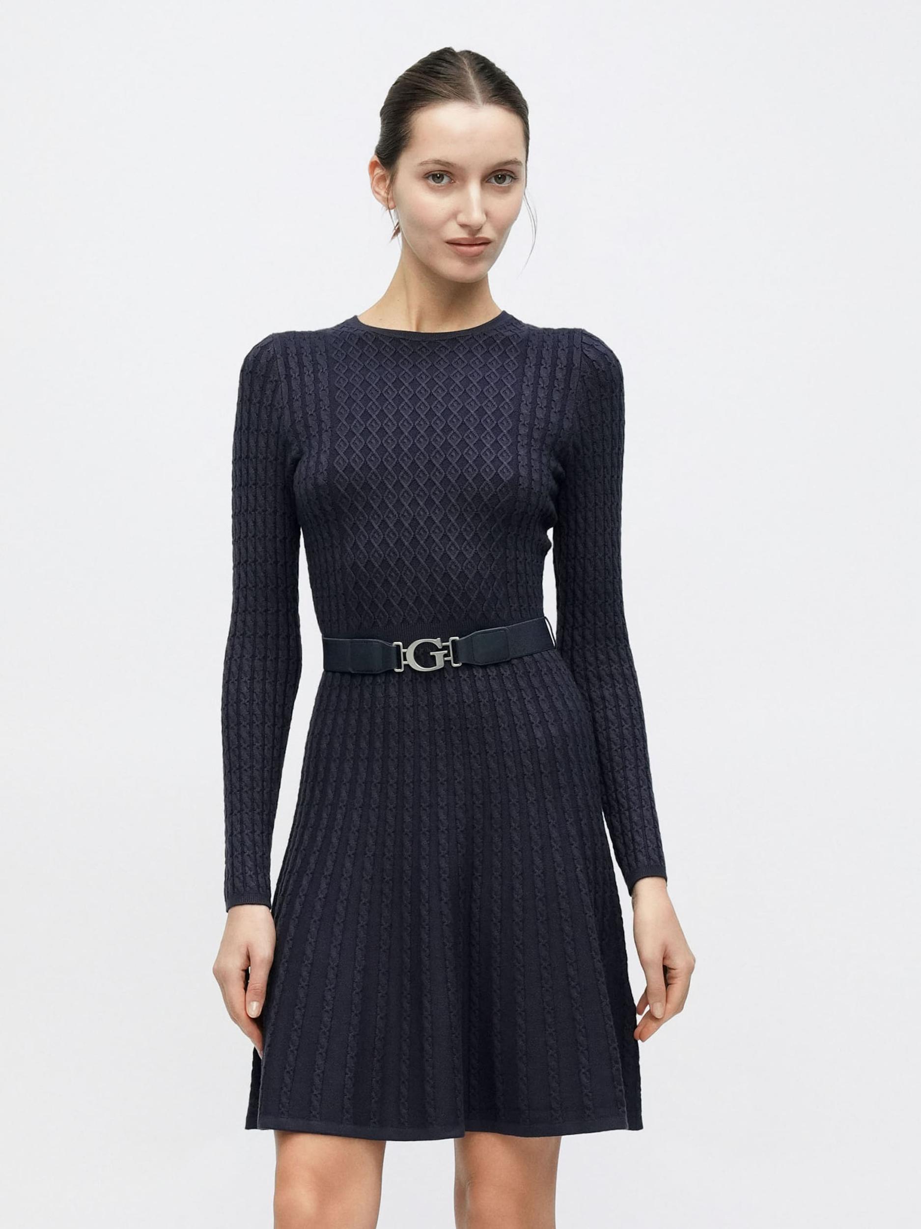 GUESS Pletena obleka 'HANA' mornarska