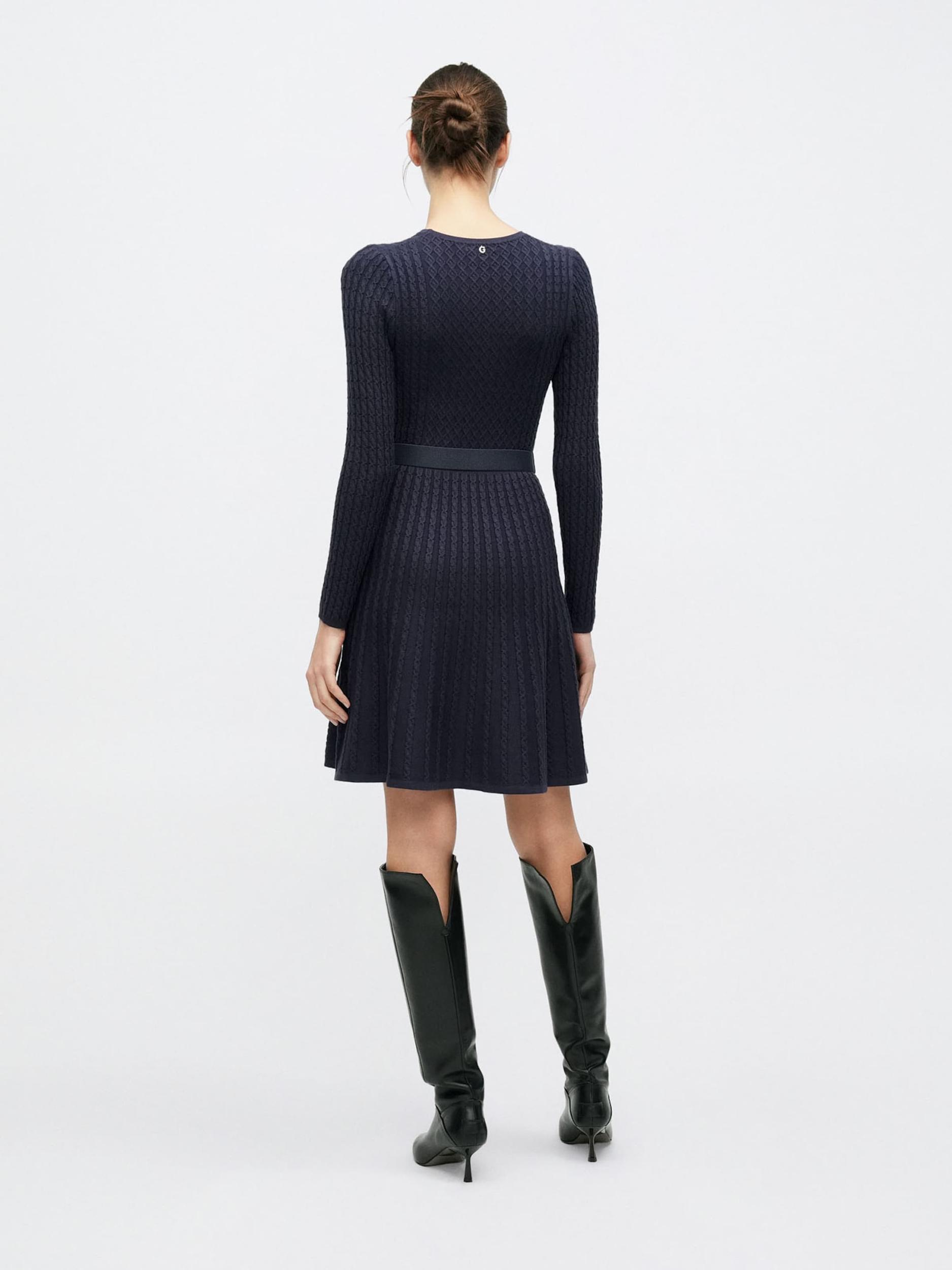 GUESS Pletena obleka 'HANA' mornarska