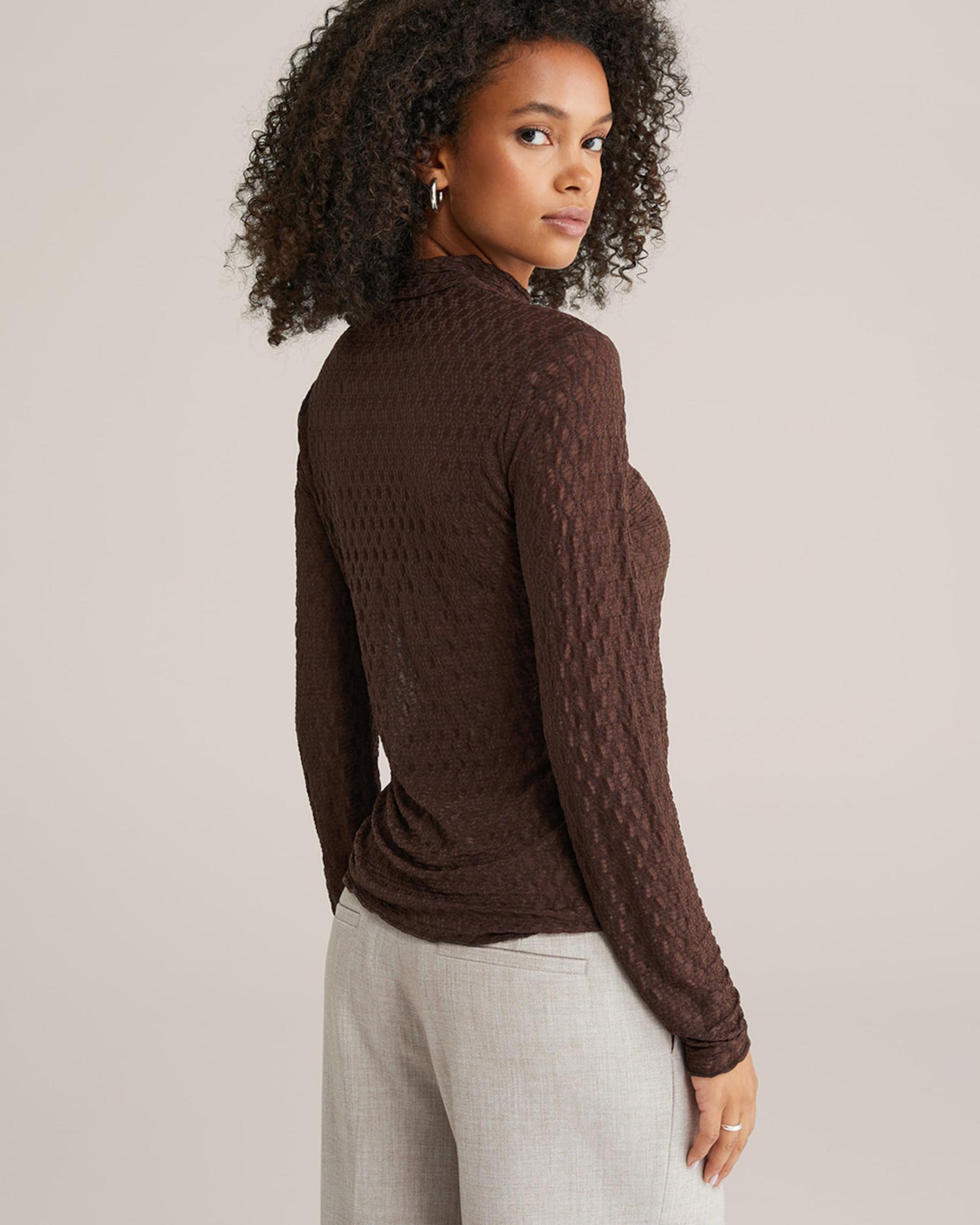 WE Fashion Majica temno rjava