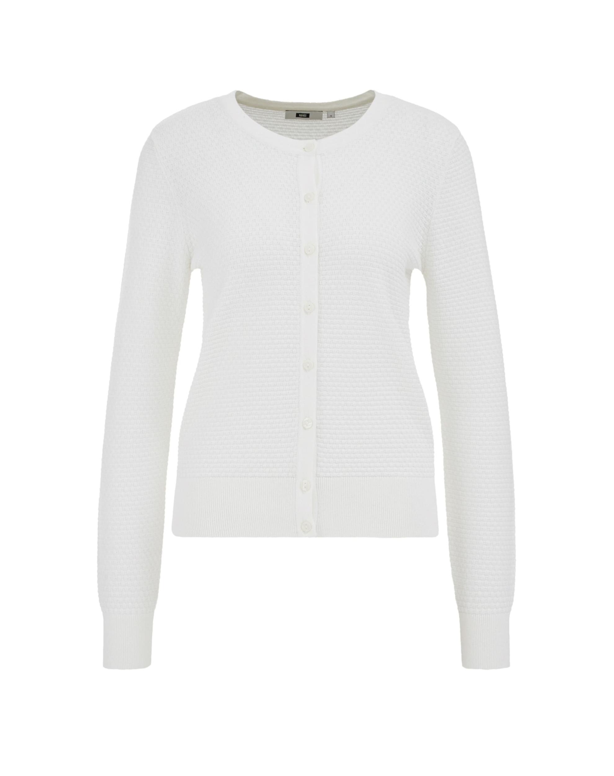 WE Fashion Pletena jopa off-bela