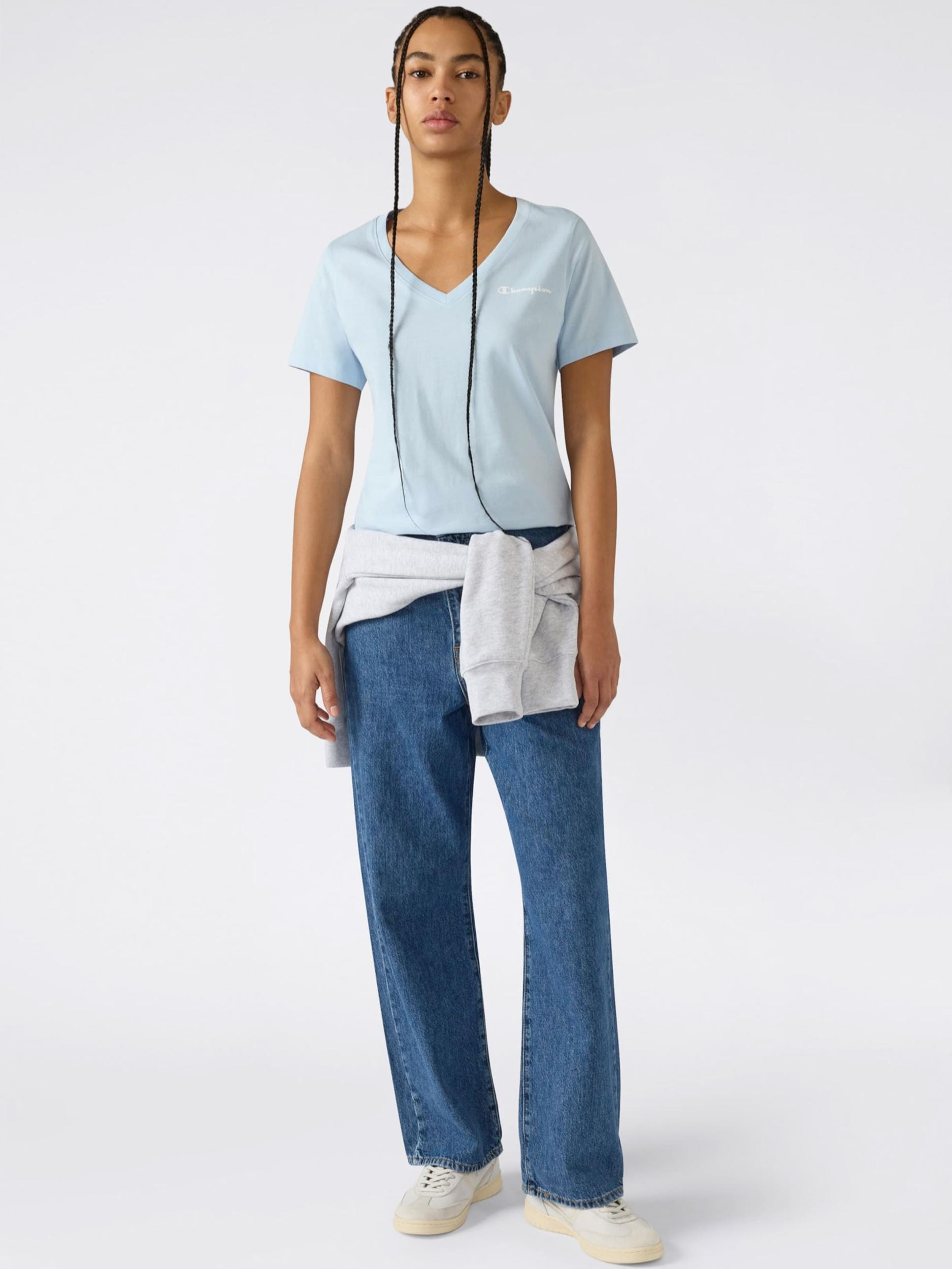 Champion Authentic Athletic Apparel Majica svetlo modra / bela