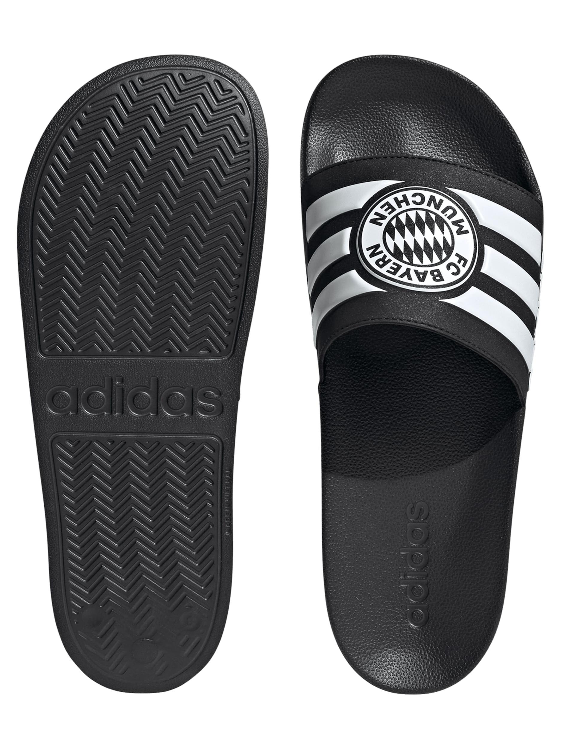 ADIDAS SPORTSWEAR Nizki natikači 'ADILETTE SHOWER Bayern Munich' črna / bela