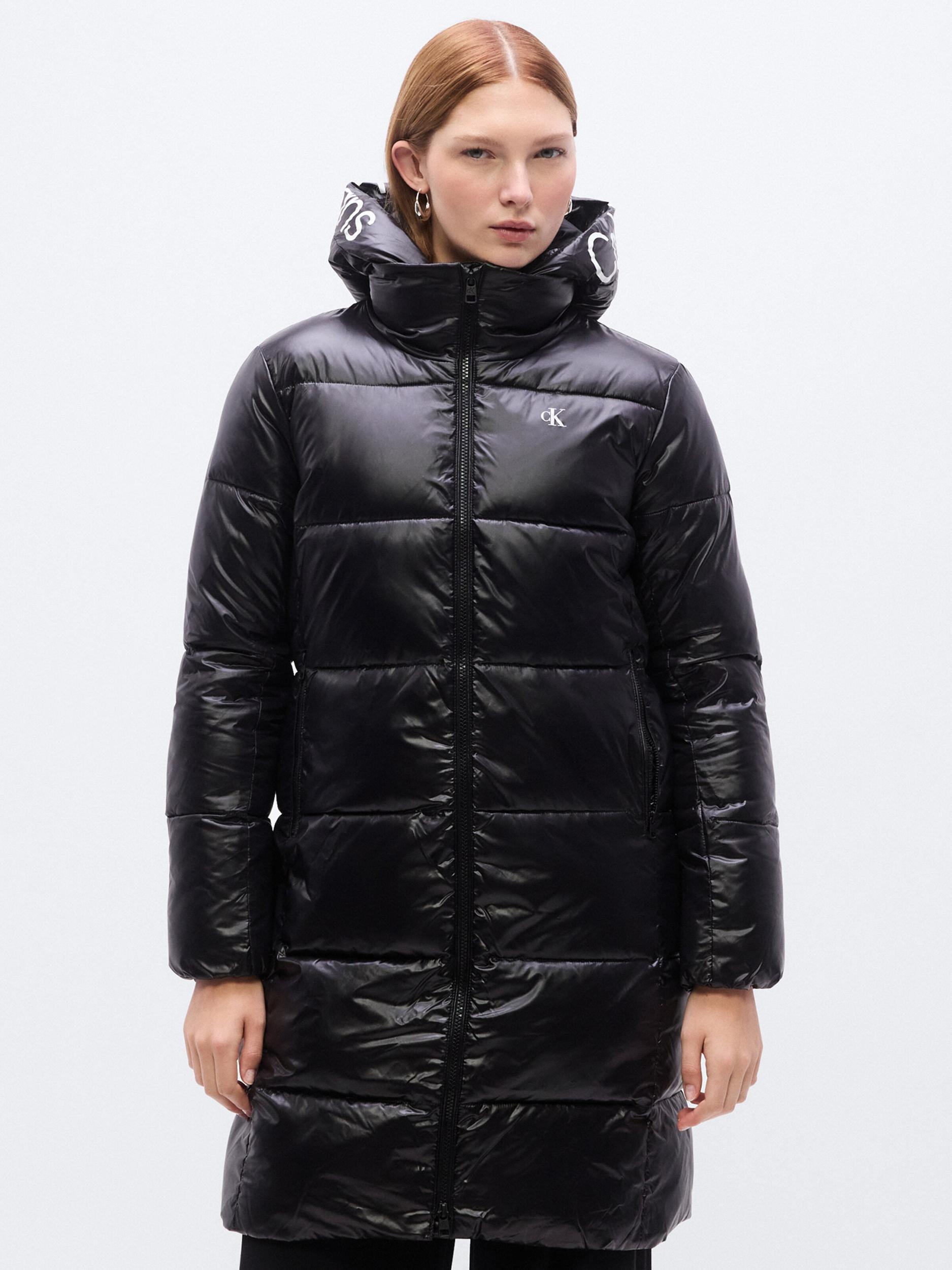 Calvin Klein Jeans Zimski plašč črna / bela