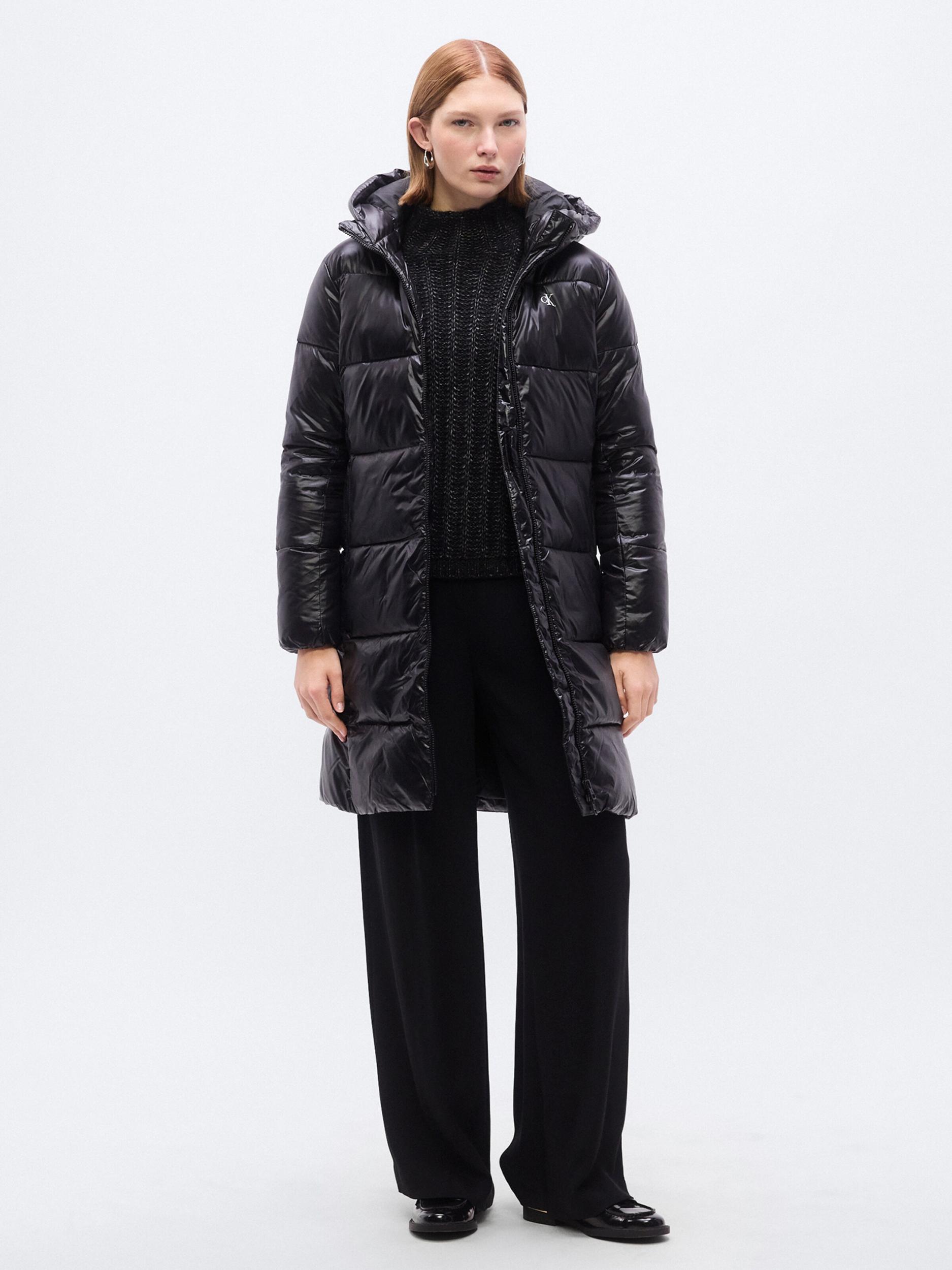 Calvin Klein Jeans Zimski plašč črna / bela