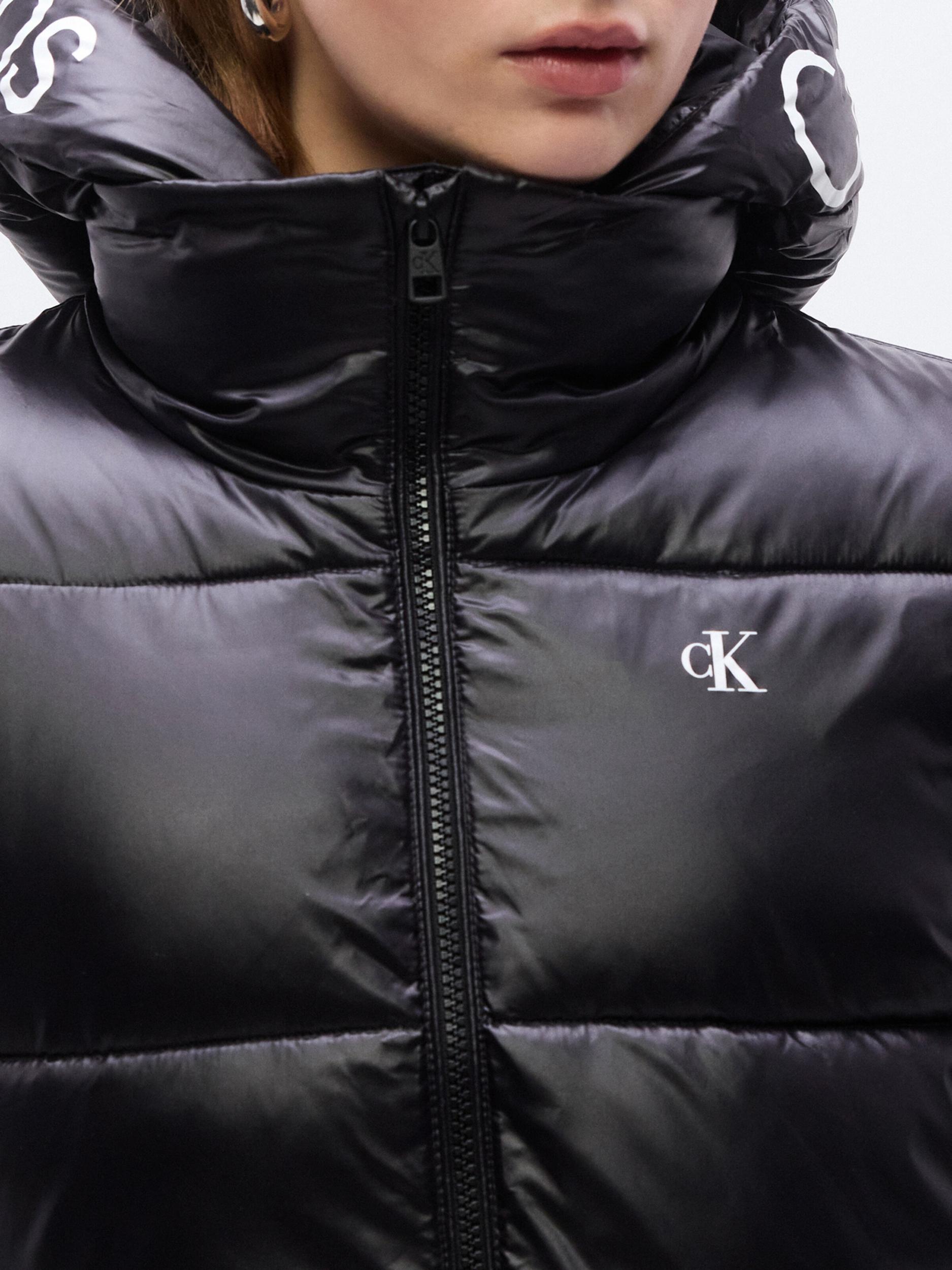 Calvin Klein Jeans Zimski plašč črna / bela