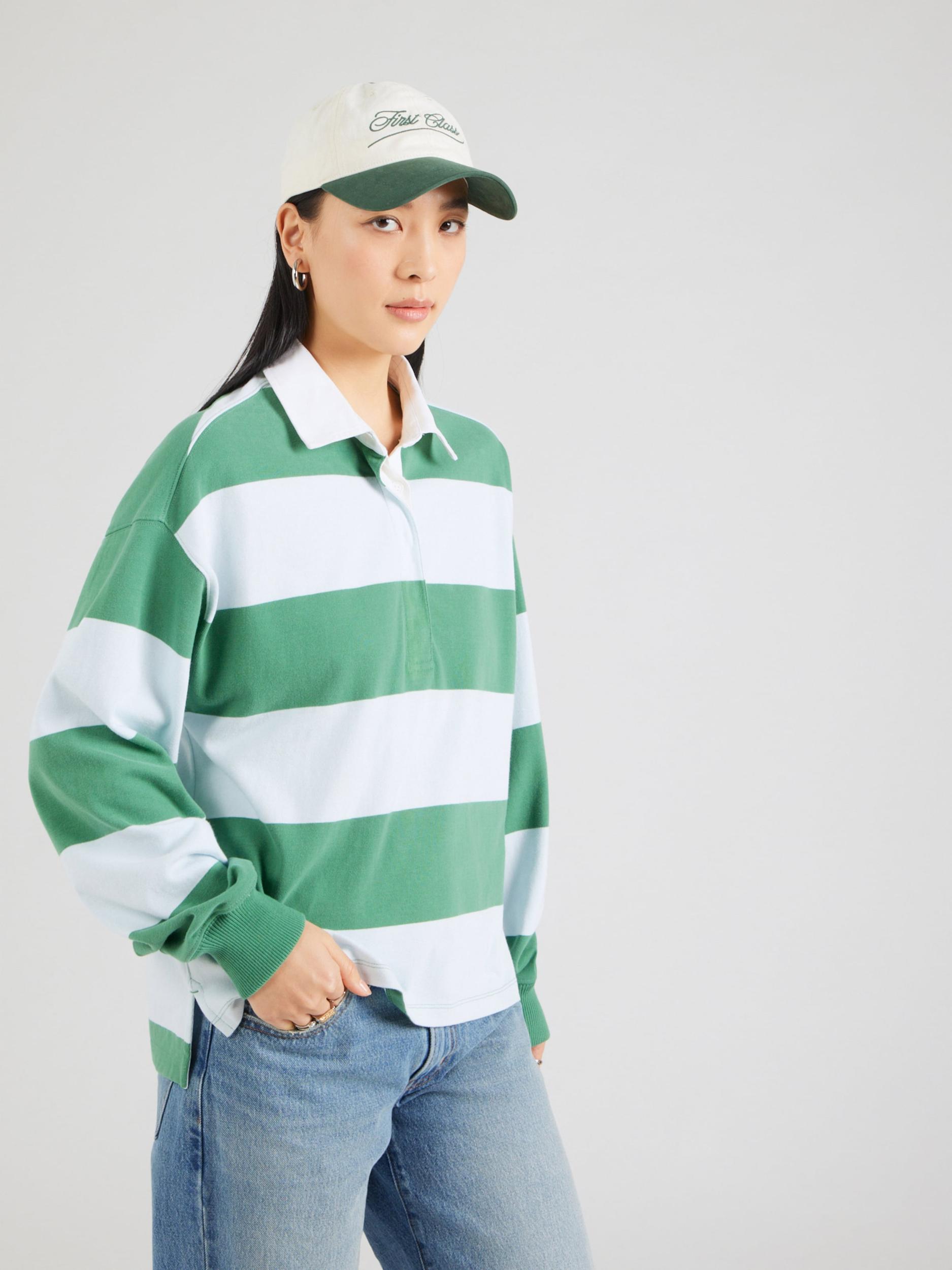 LEVI'S  Majica 'Reenie Rugby Long Sleeve Tee' zelena / pastelno zelena