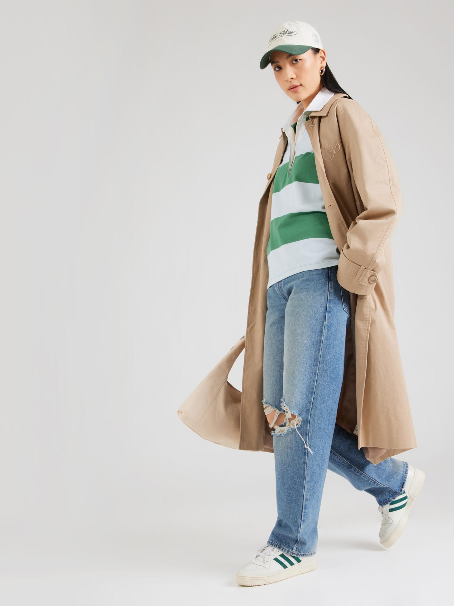 LEVI'S  Majica 'Reenie Rugby Long Sleeve Tee' zelena / pastelno zelena