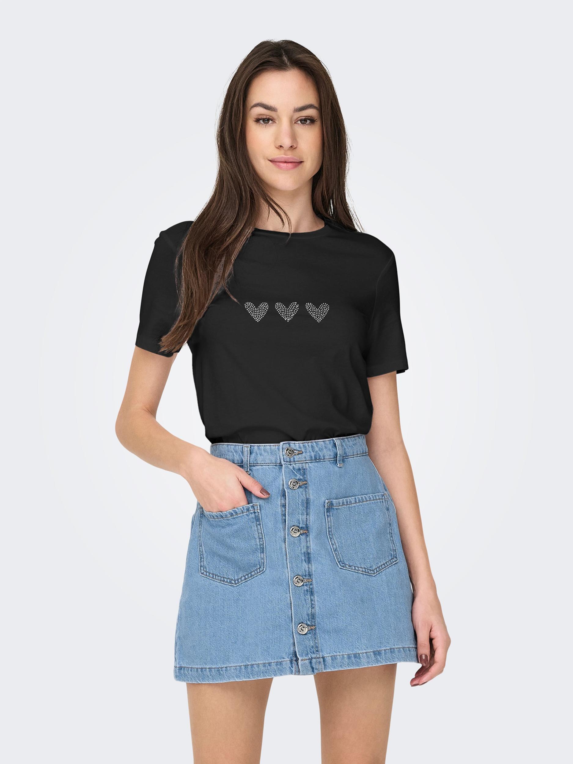 ONLY Majica 'ONLARIANA' črna / srebrna