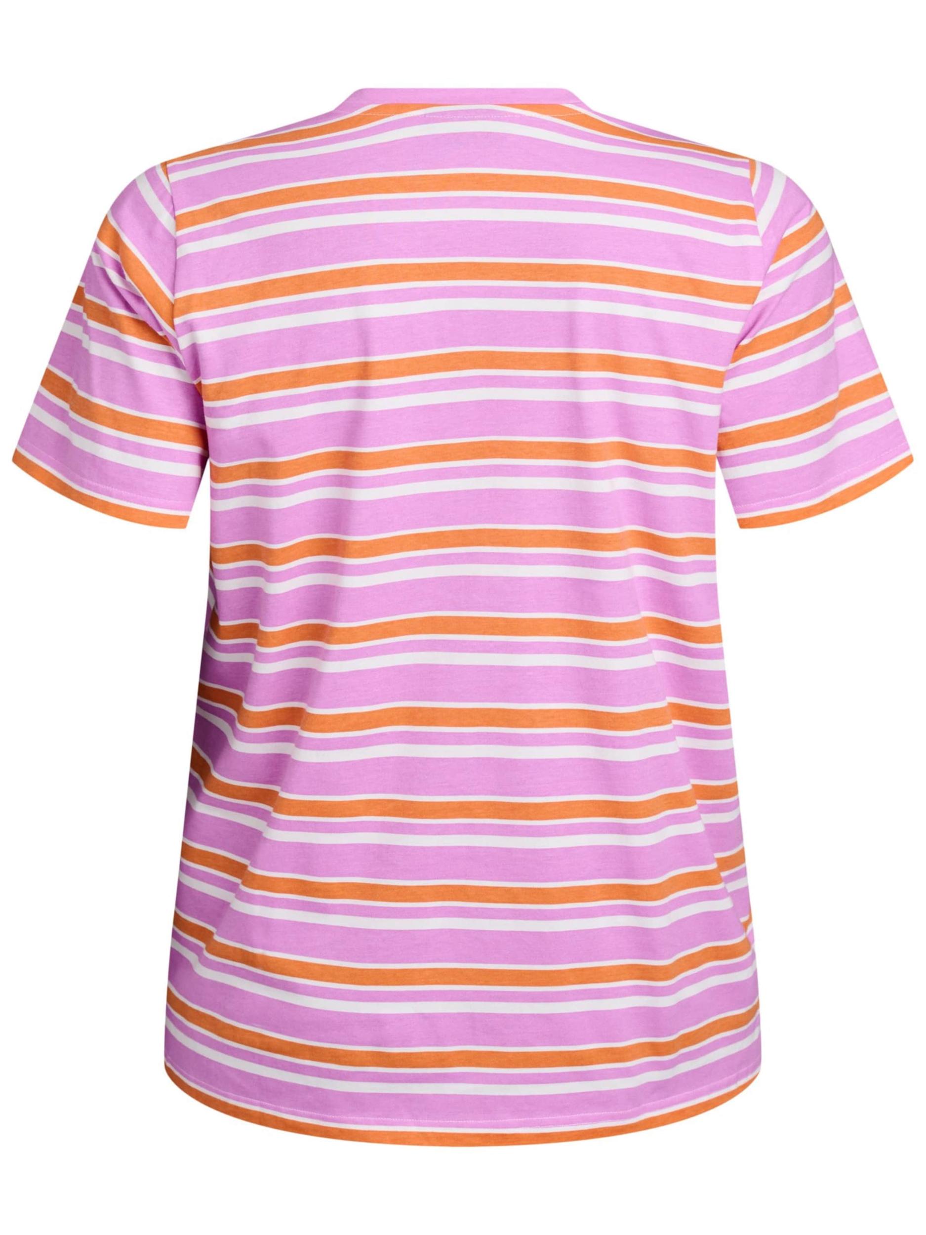 Zizzi Majica 'Mallis' oranžna / svetlo roza / črna / bela