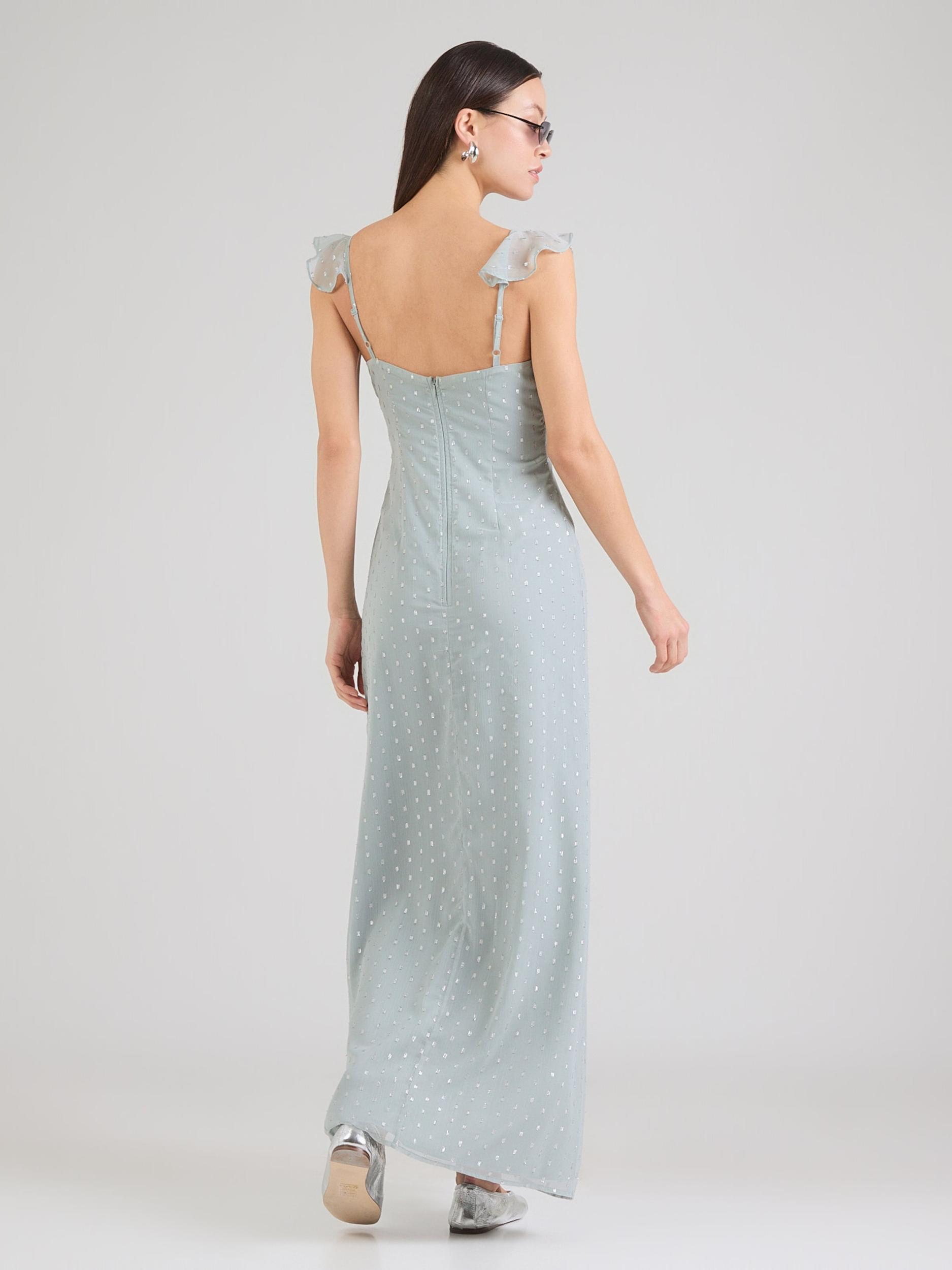 Maya Deluxe Večerna obleka 'Georgette' nebeško modra / srebrna