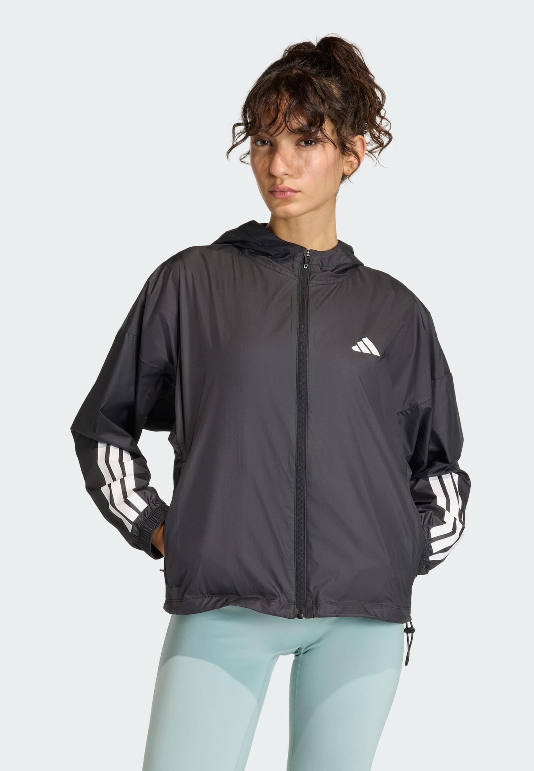 ADIDAS PERFORMANCE Športna jakna 'Hyperglam' črna / bela