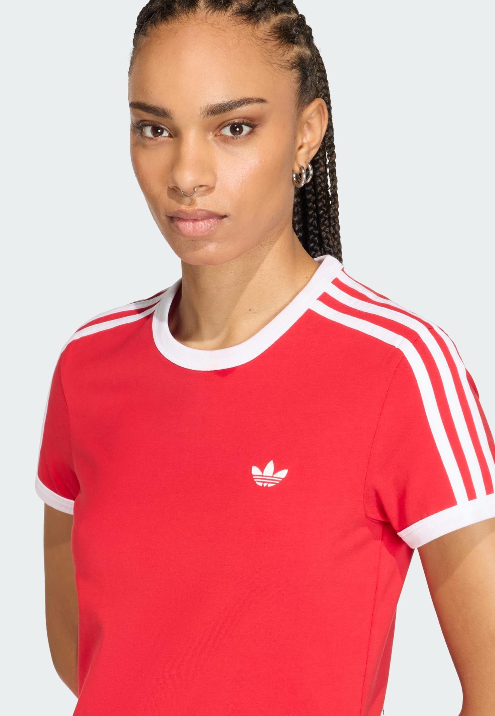 ADIDAS ORIGINALS Obleka '3 STRIPES DRESS' rdeča / bela