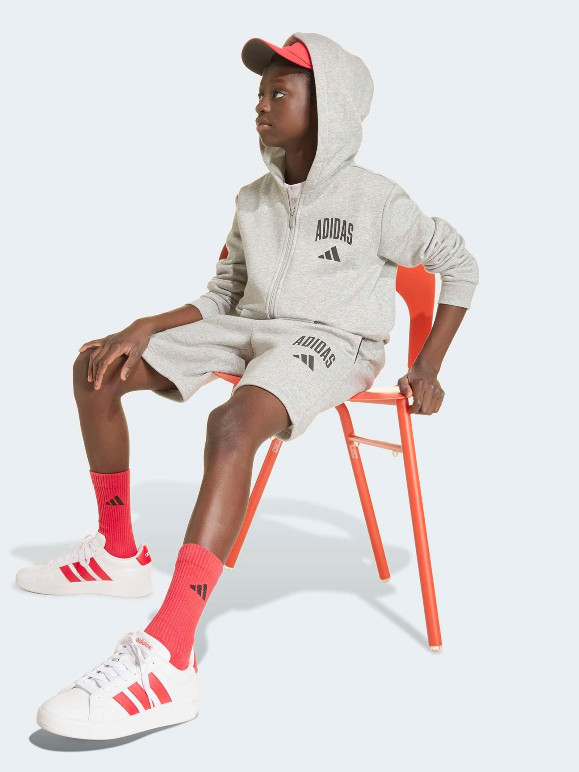 ADIDAS SPORTSWEAR Športna jopa na zadrgo 'CLGT' pegasto siva / črna