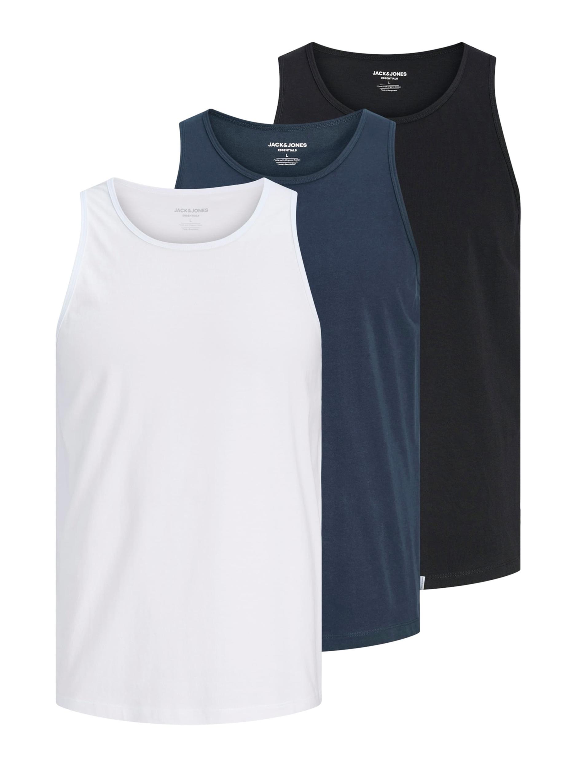 JACK & JONES Majica 'JJEORGANIC' mornarska / črna / bela