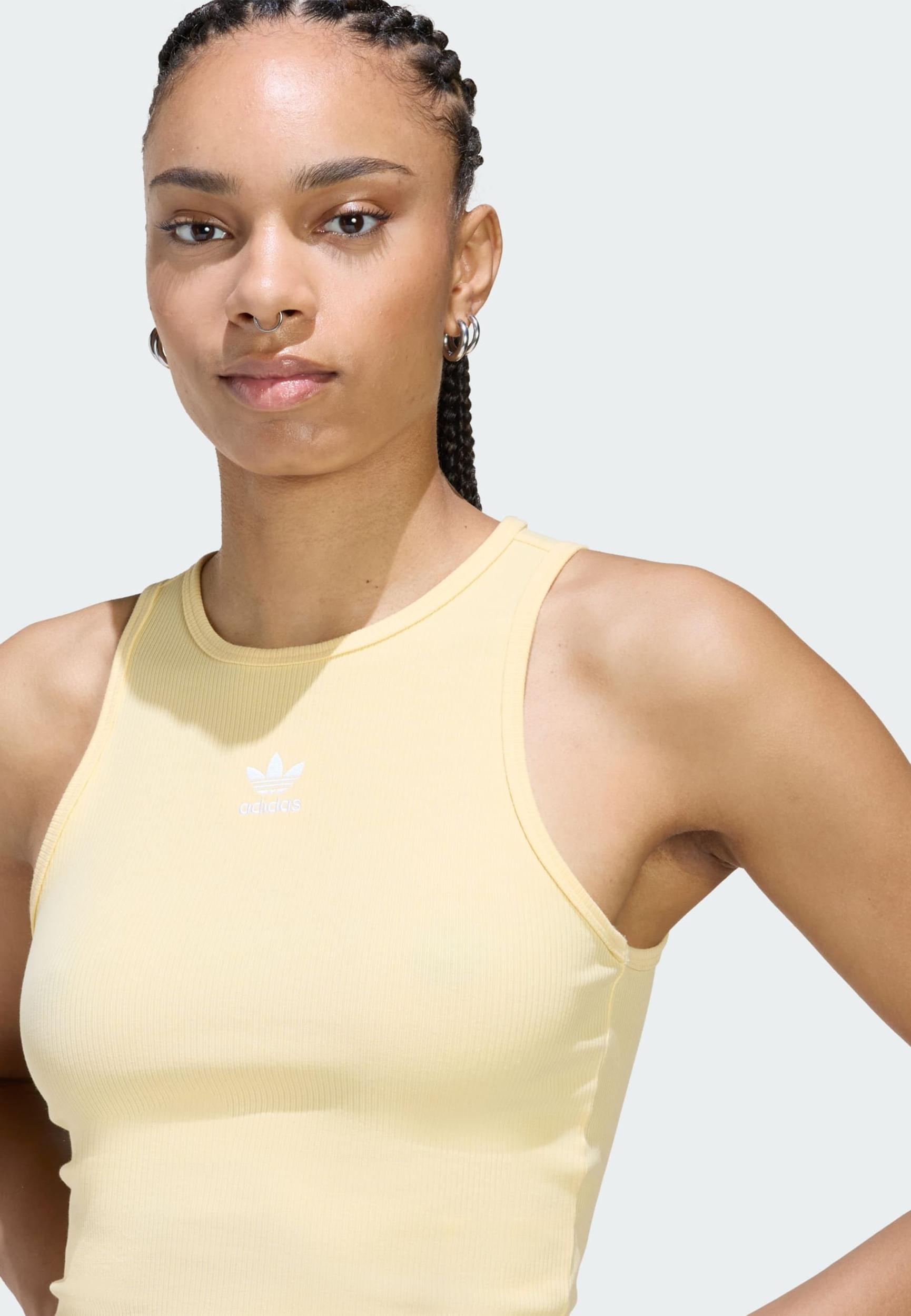 ADIDAS ORIGINALS Top 'Essentials' svetlo rumena / bela