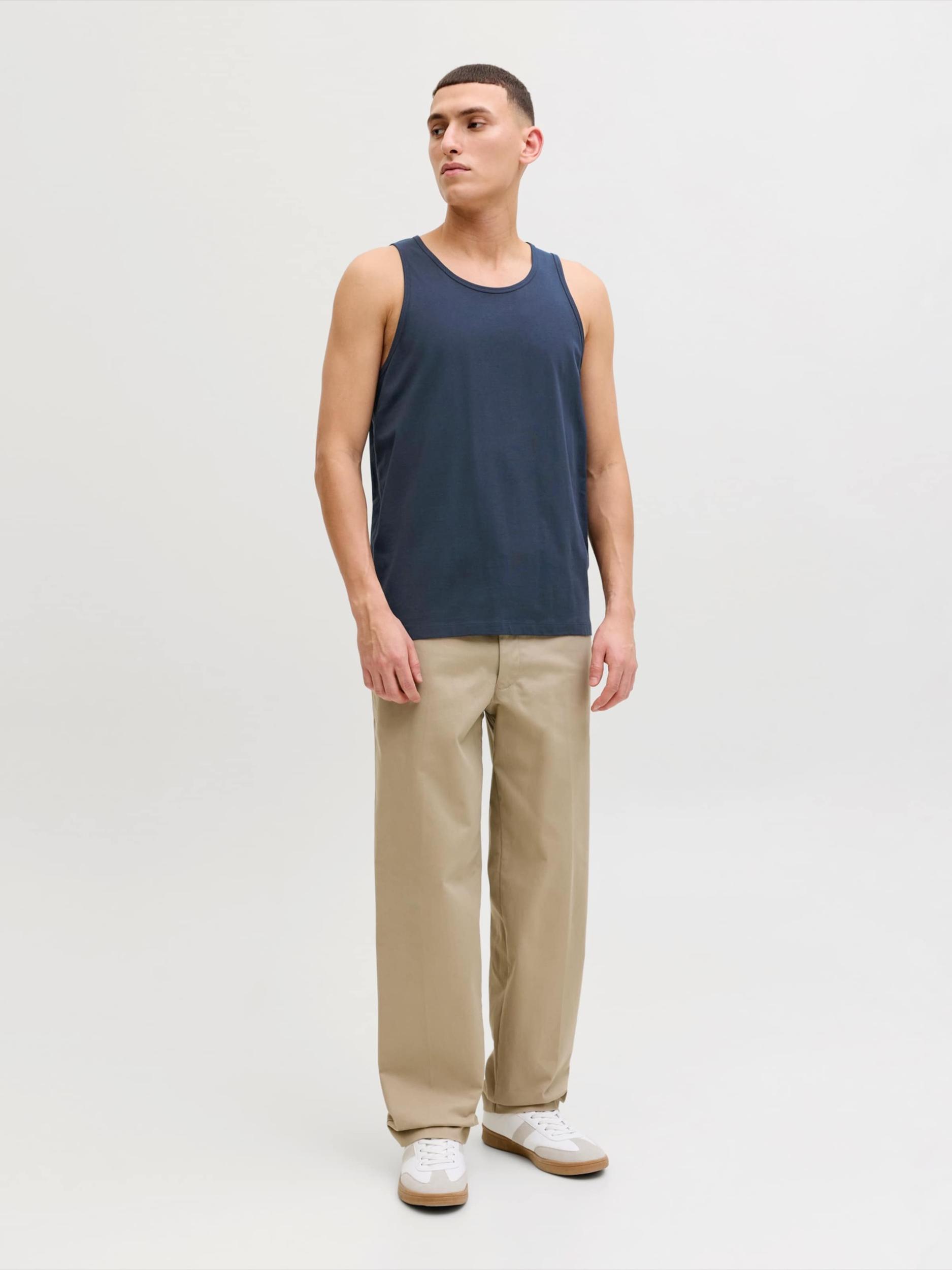 JACK & JONES Majica 'JJEORGANIC' mornarska / črna / bela