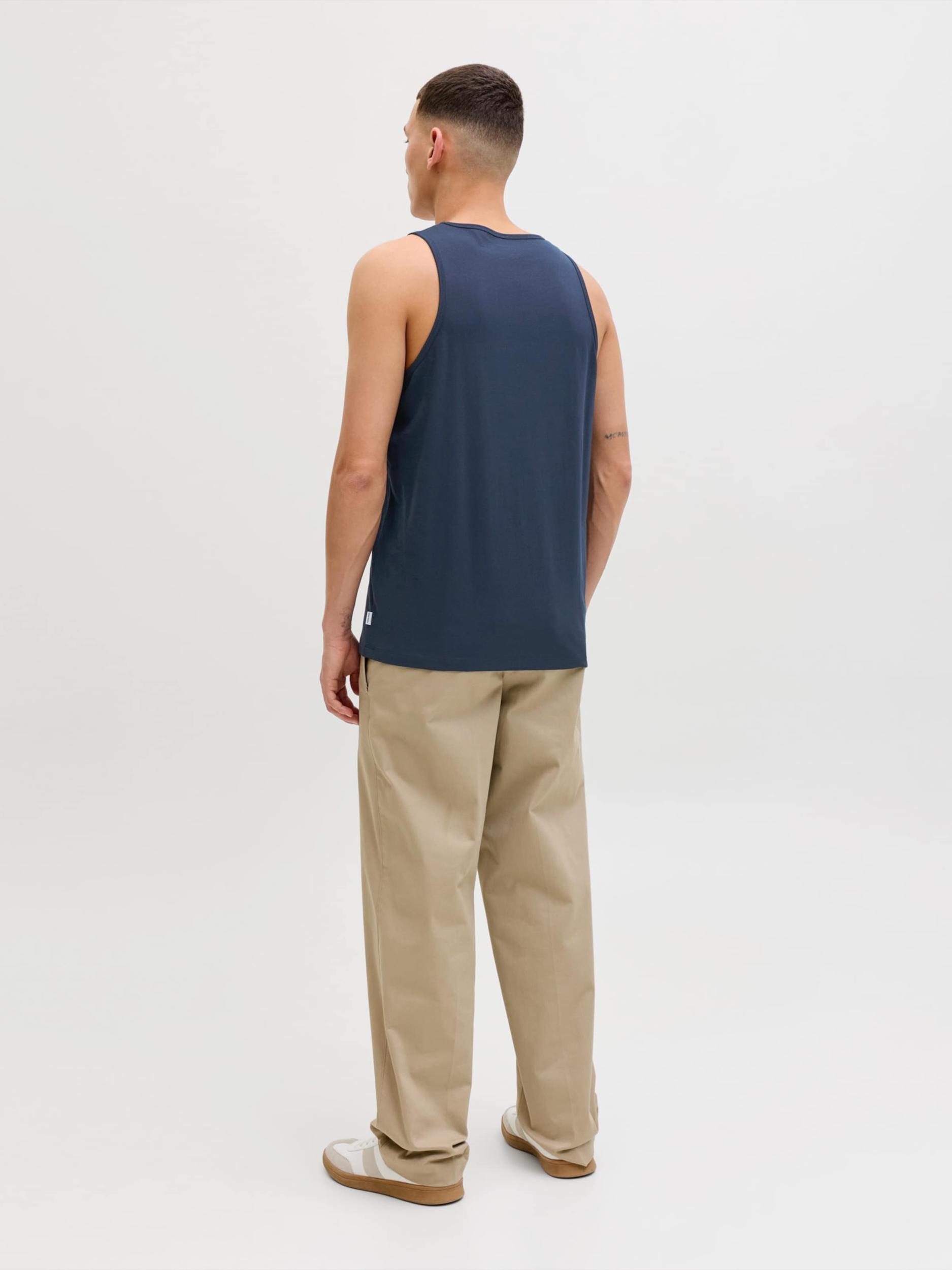 JACK & JONES Majica 'JJEORGANIC' mornarska / črna / bela