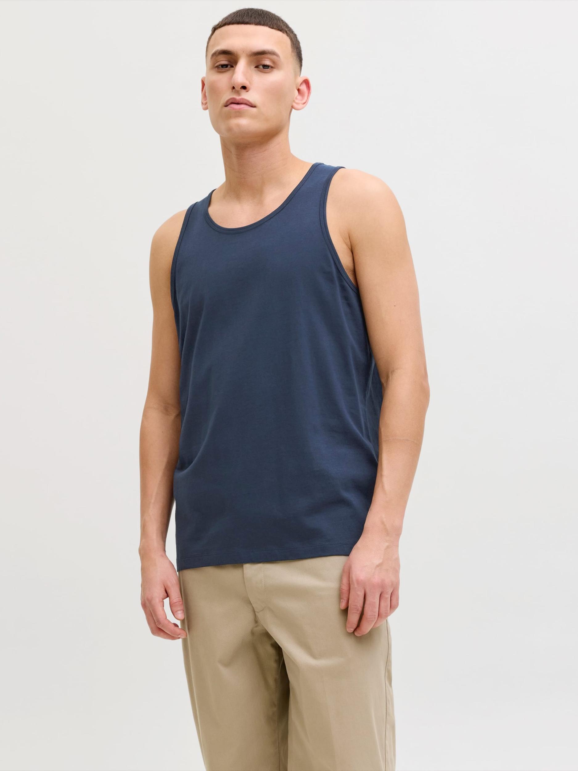 JACK & JONES Majica 'JJEORGANIC' mornarska / črna / bela