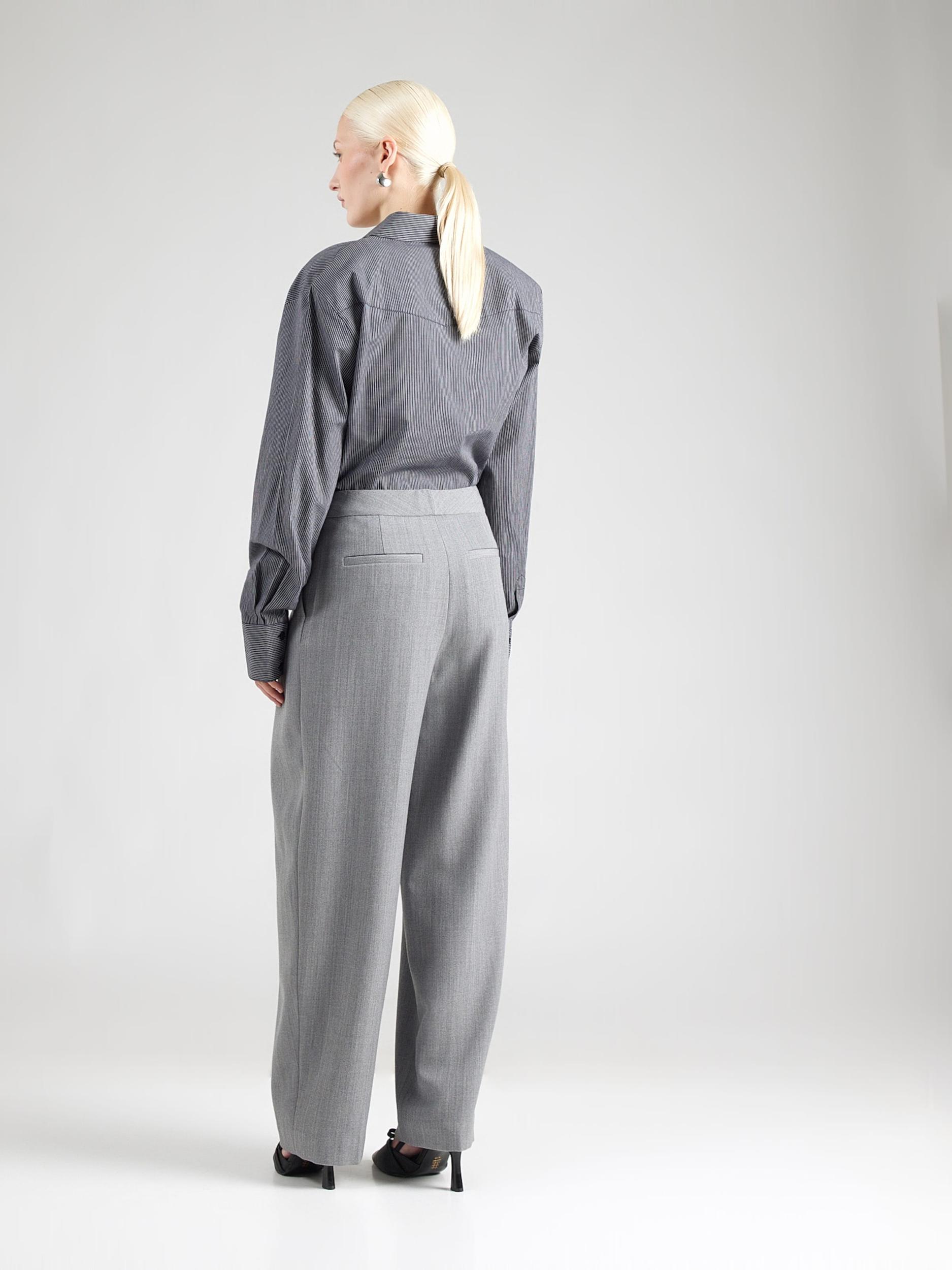 & Other Stories Hlače z naborki pegasto siva