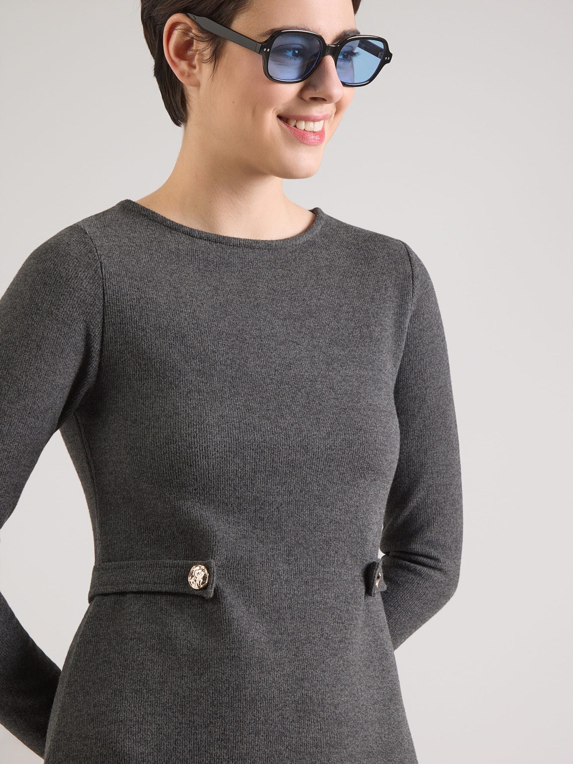 ABOUT YOU Pletena obleka 'Manja' antracit