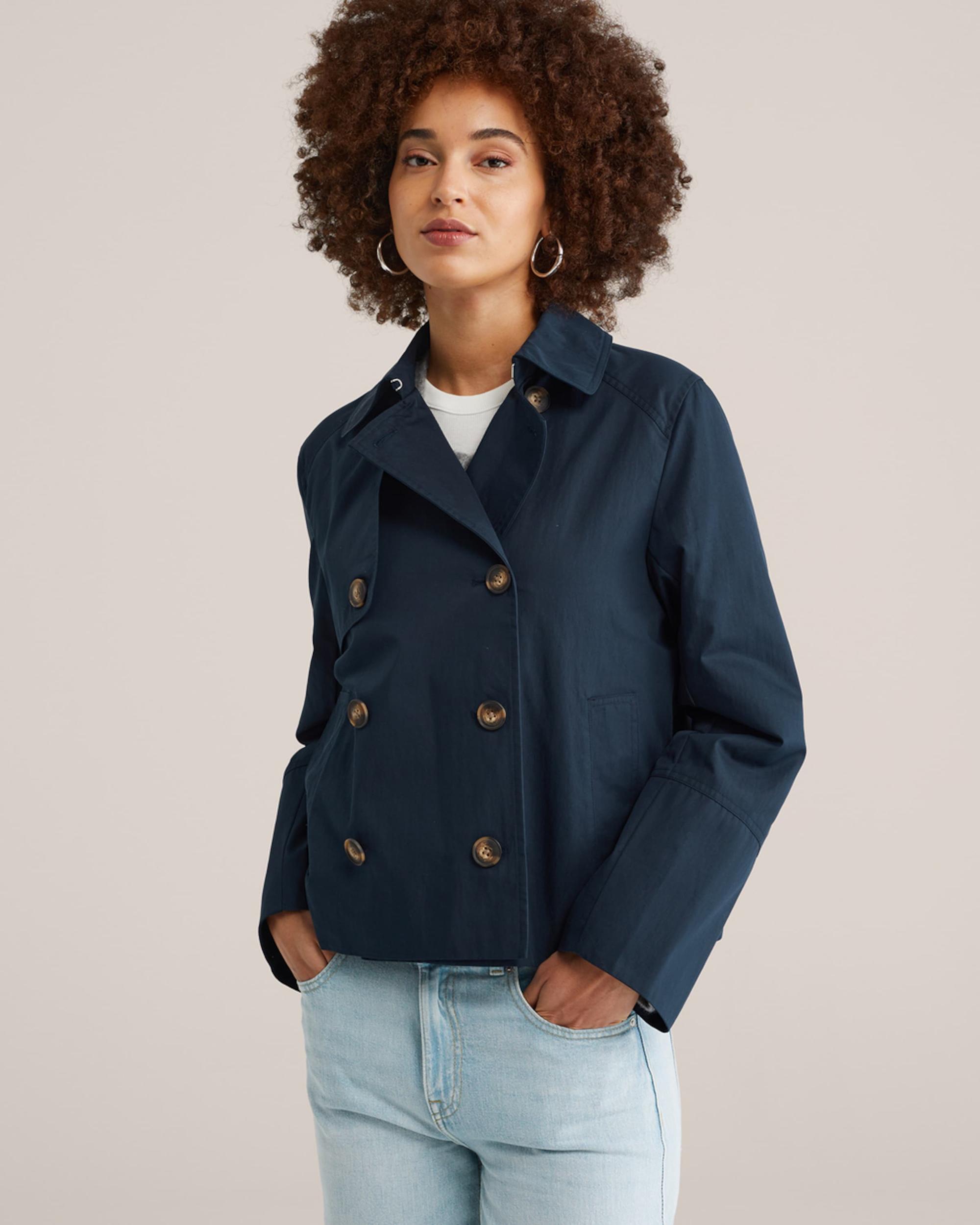 WE Fashion Prehoden plašč mornarska